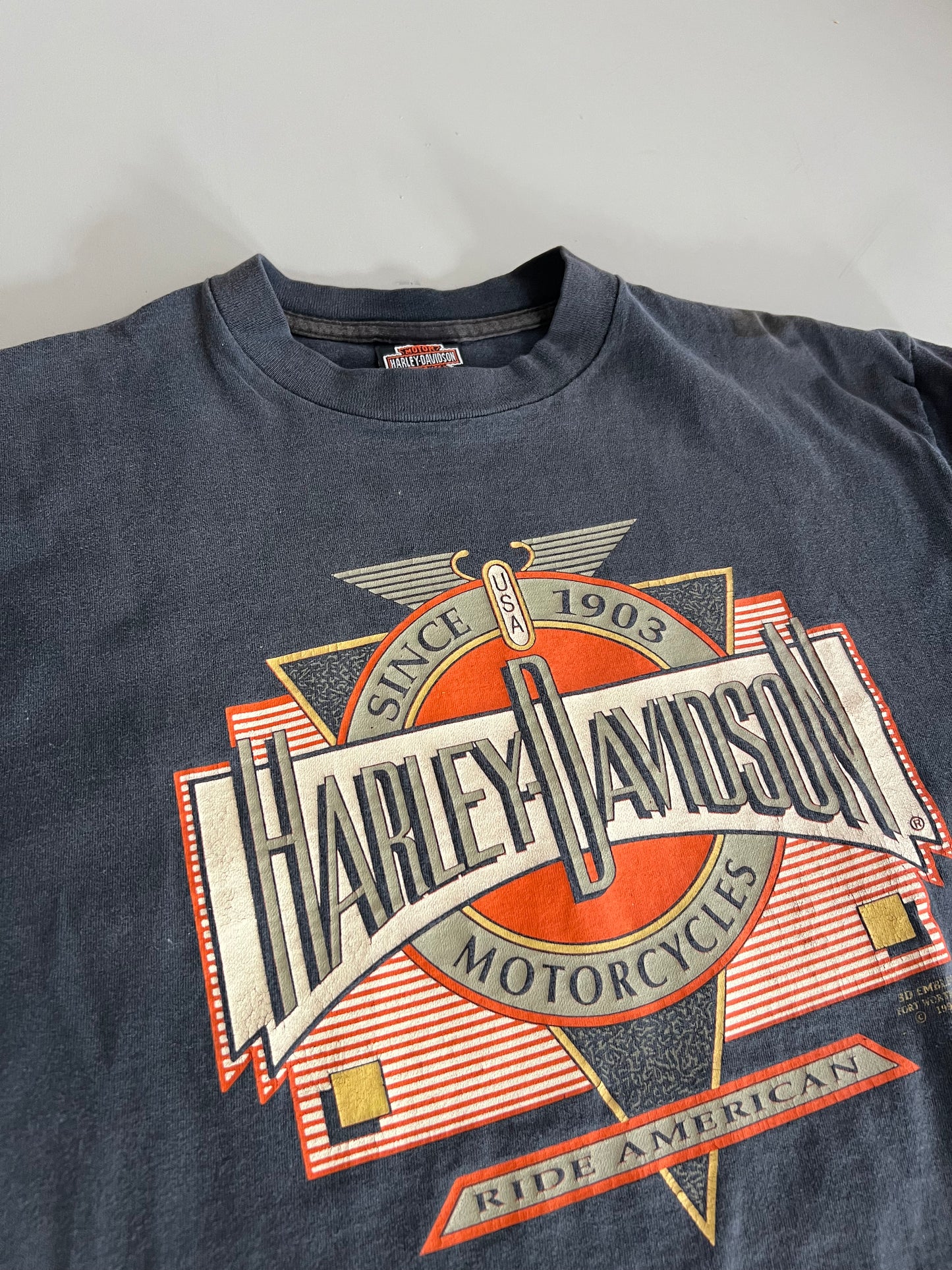XL 1991 Harley-Davidson 3D Emblem Cutoff Shirt