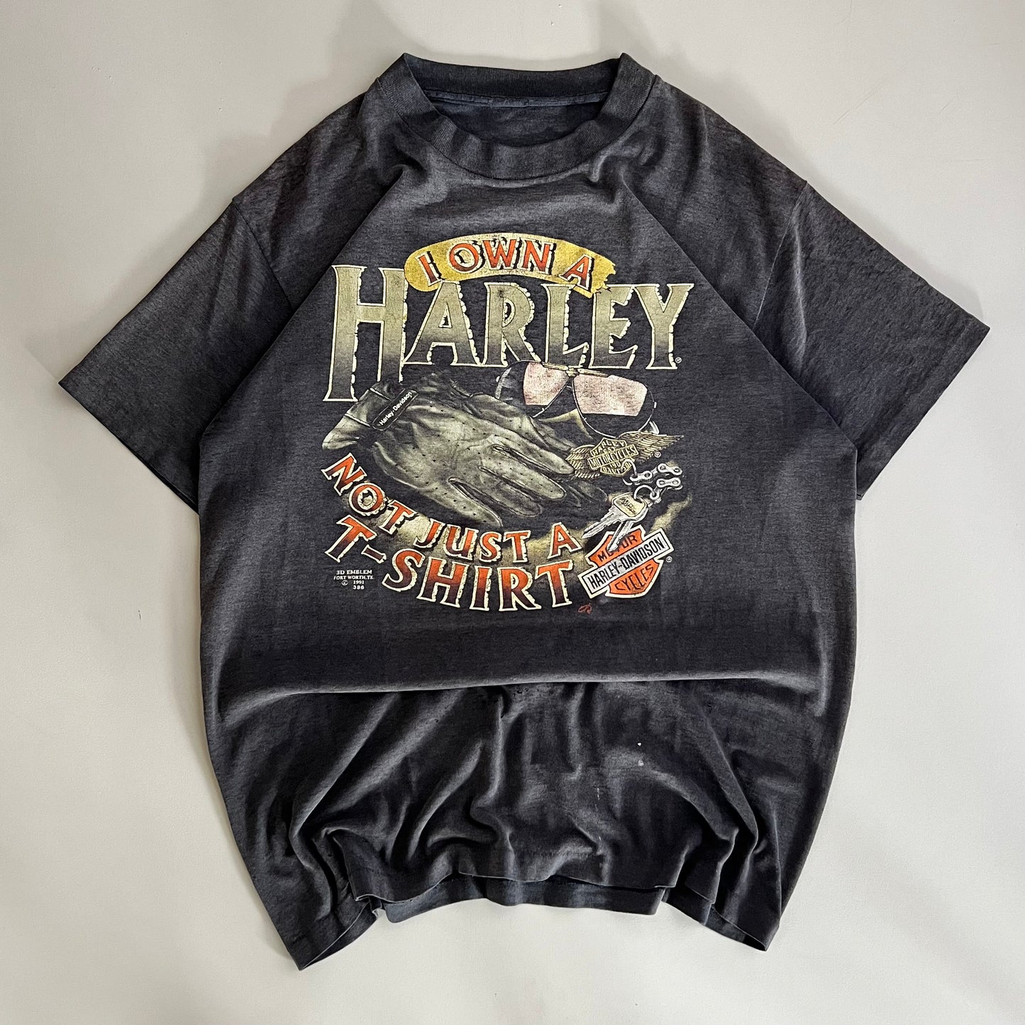 XL 1991 Harley Davidson I Own a Harley 3D Emblem T-shirt