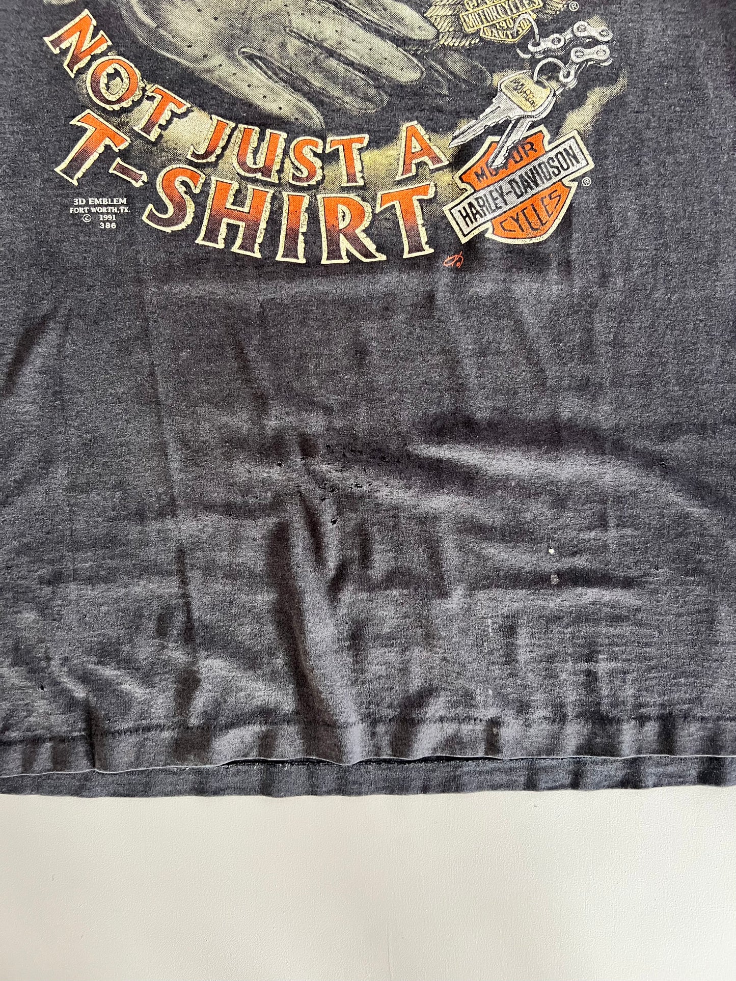 XL 1991 Harley Davidson I Own a Harley 3D Emblem T-shirt