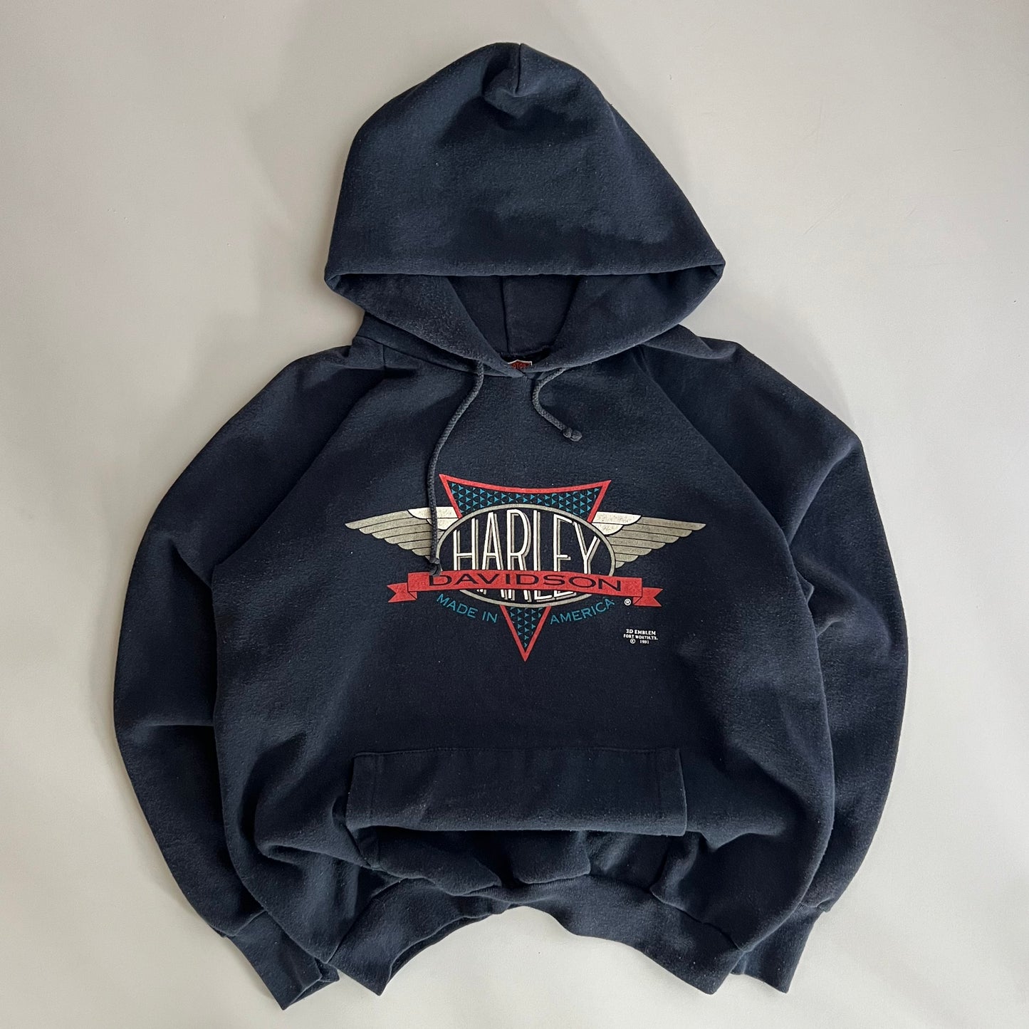 Large 1991 Harley-Davidson 3D Emblem Charlotte, NC Sweatshirt