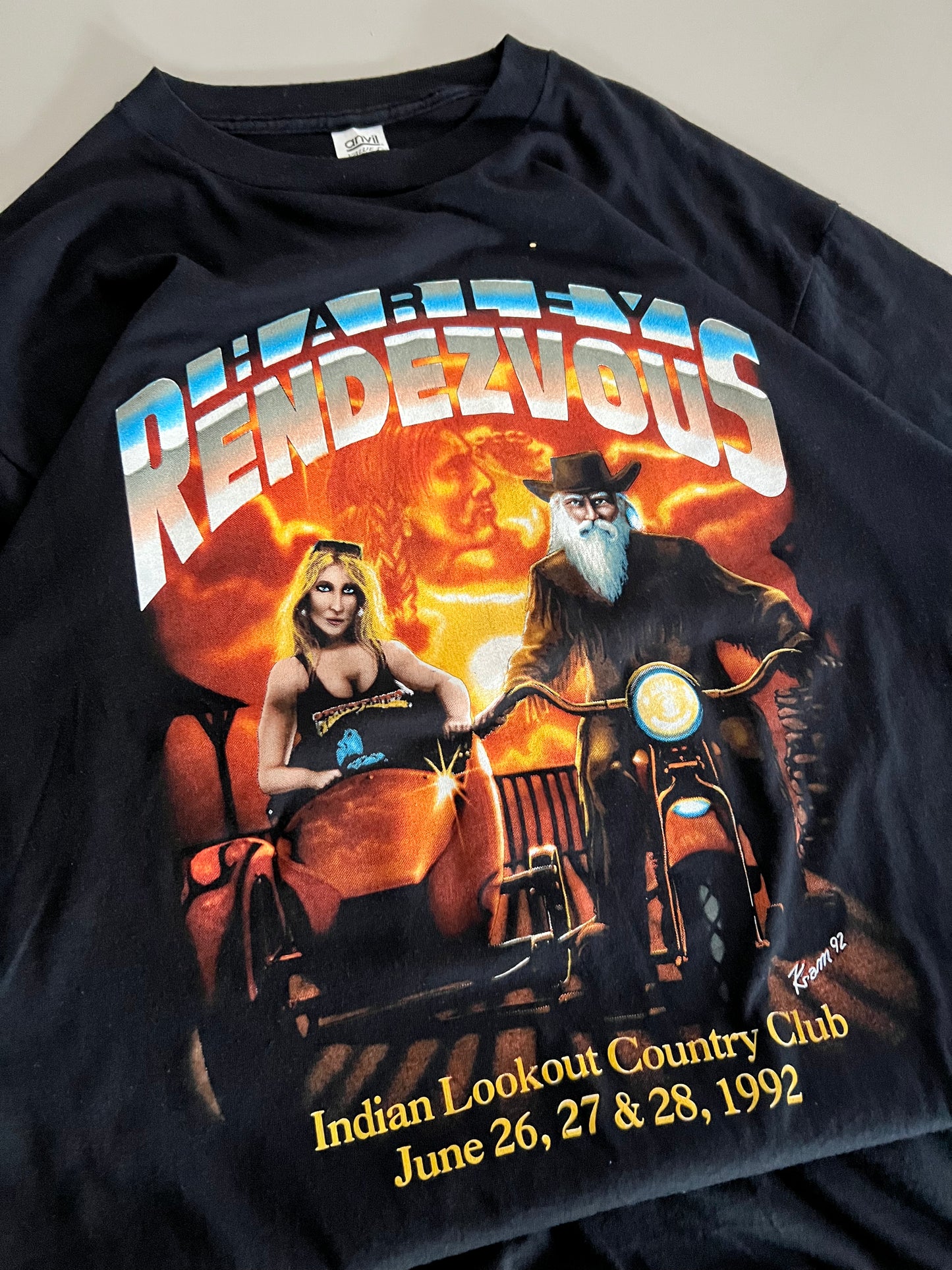 XL 1992 Harley Davidson Rendezvous T-shirt