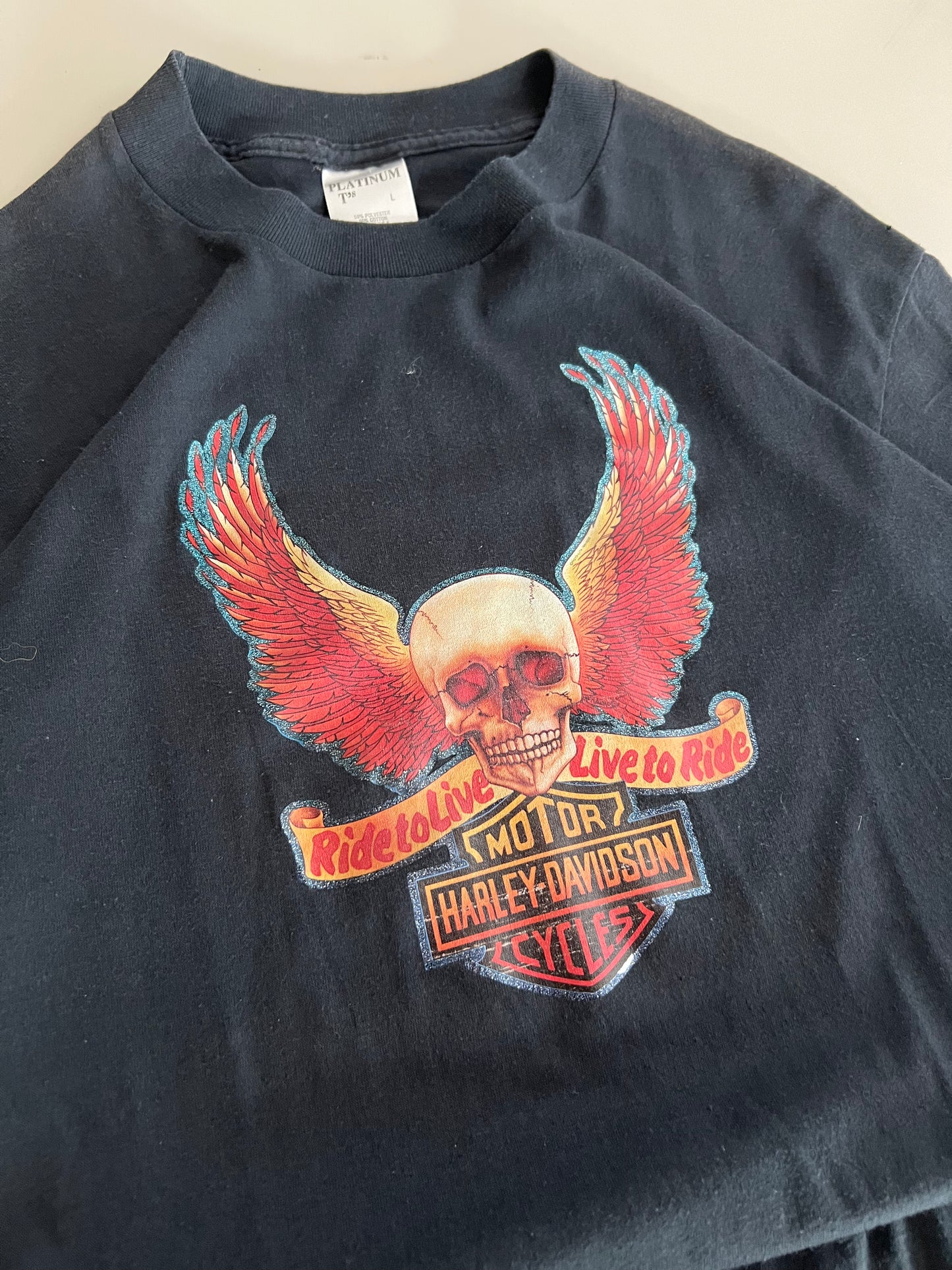 Large 80s Harley-Davidson Bootleg T-shirt