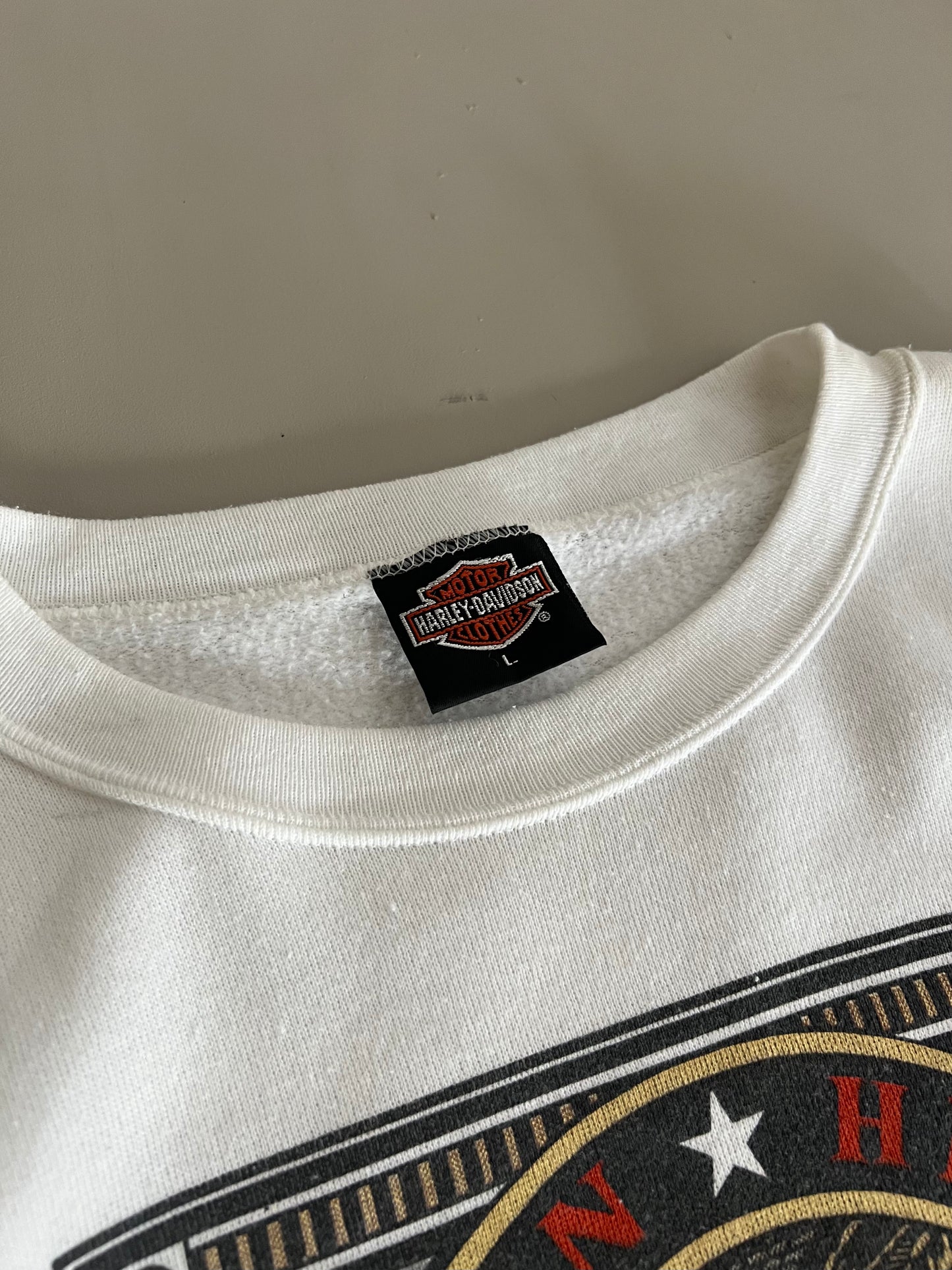 Large 1992 Harley Davidson American Tradition 3D Emblem Sweatshirt