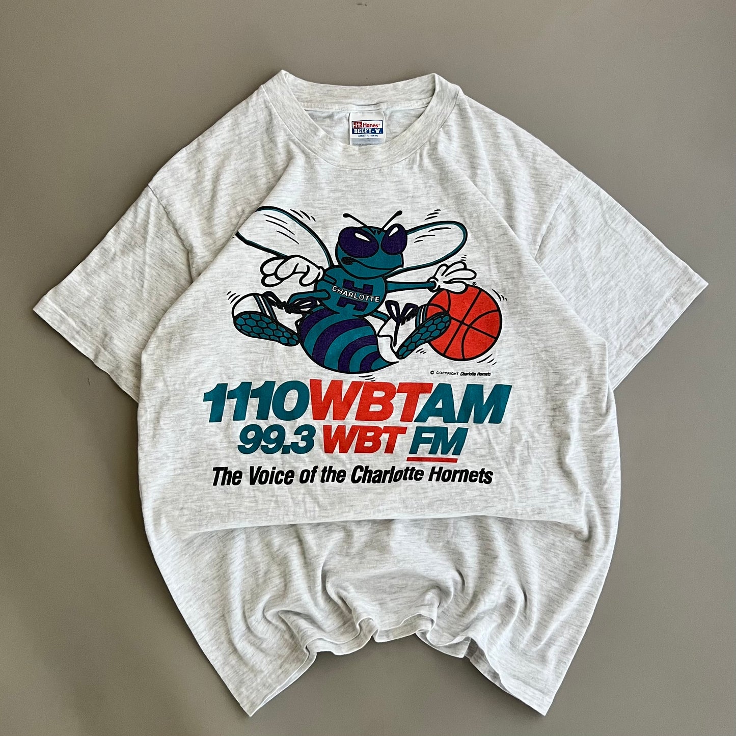 Large 90s Charlotte Hornets WBT T-shirt