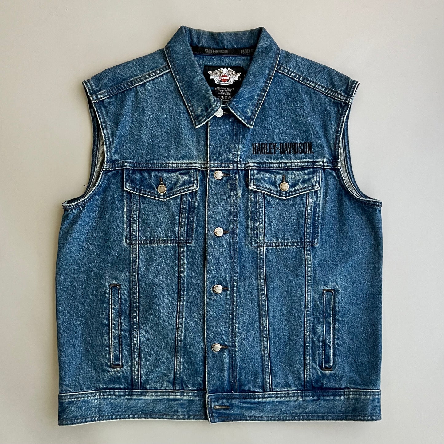 Large 2000s Harley-Davidson Denim Vest