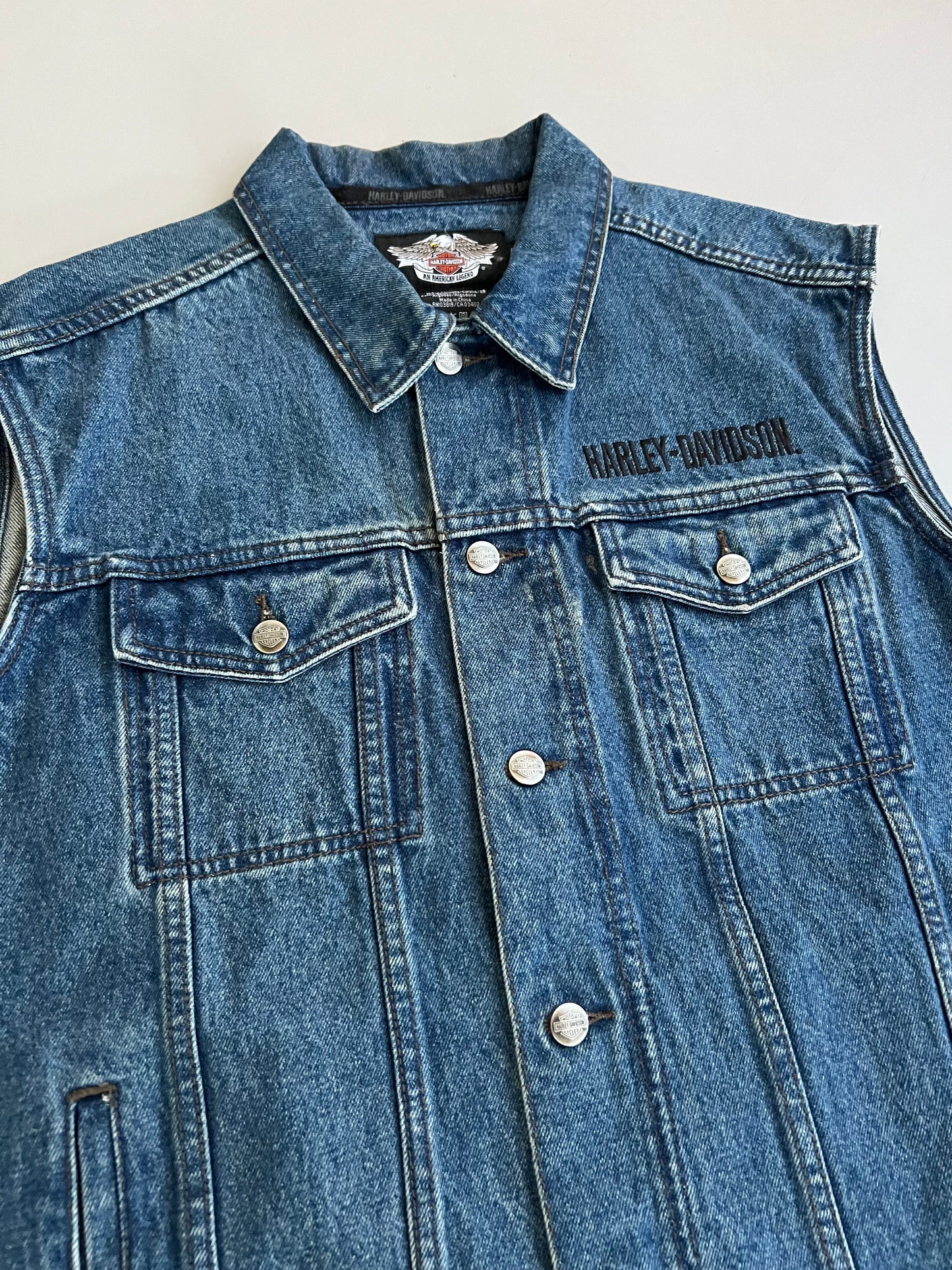Large 2000s Harley-Davidson Denim Vest