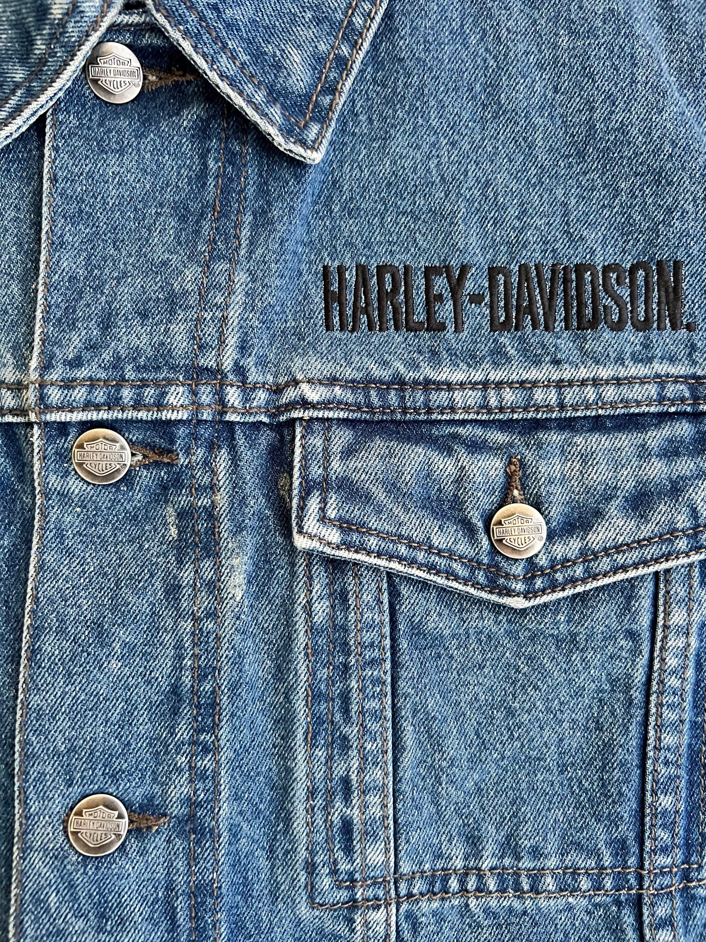 Large 2000s Harley-Davidson Denim Vest