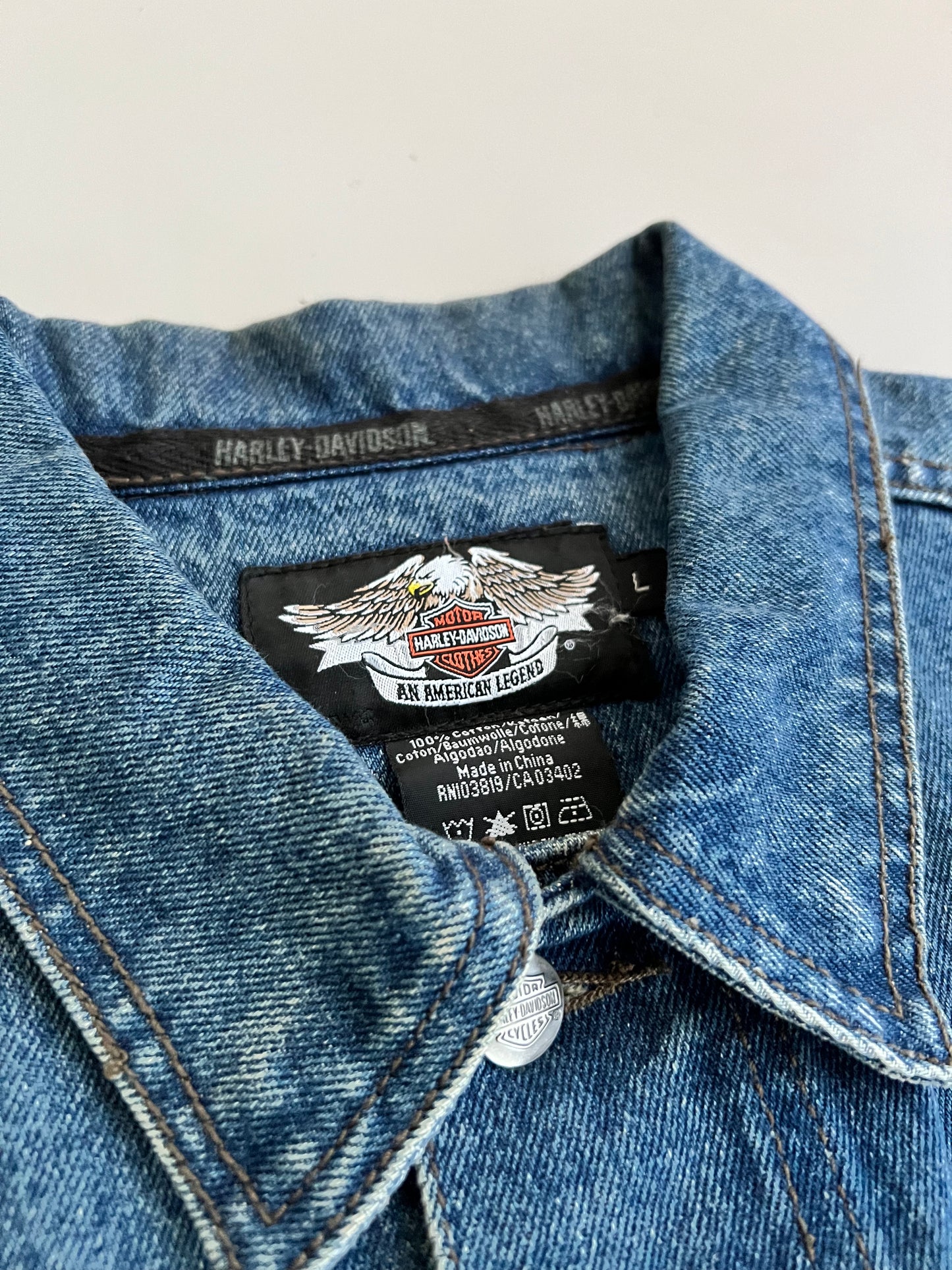 Large 2000s Harley-Davidson Denim Vest