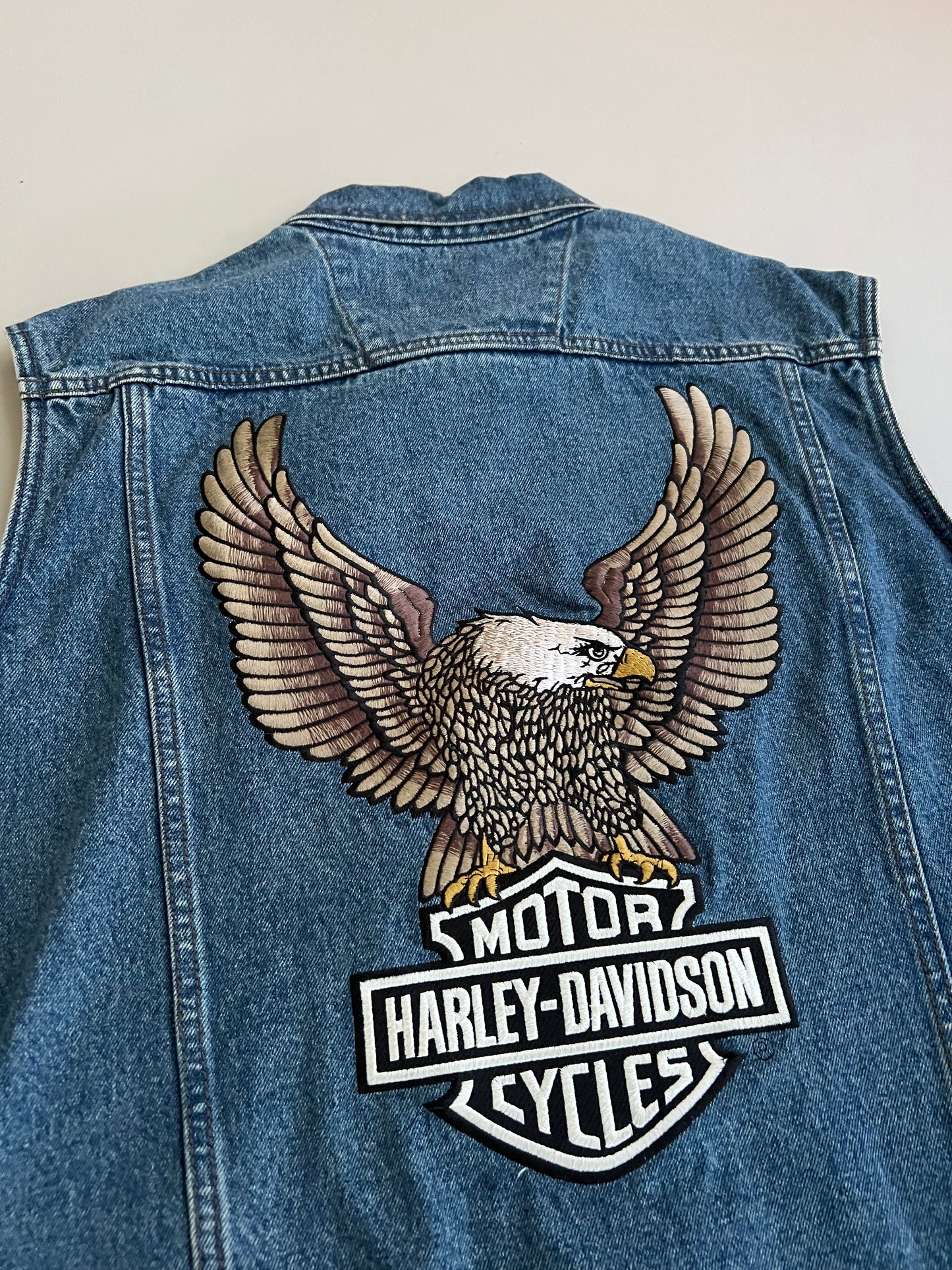 Large 2000s Harley-Davidson Denim Vest