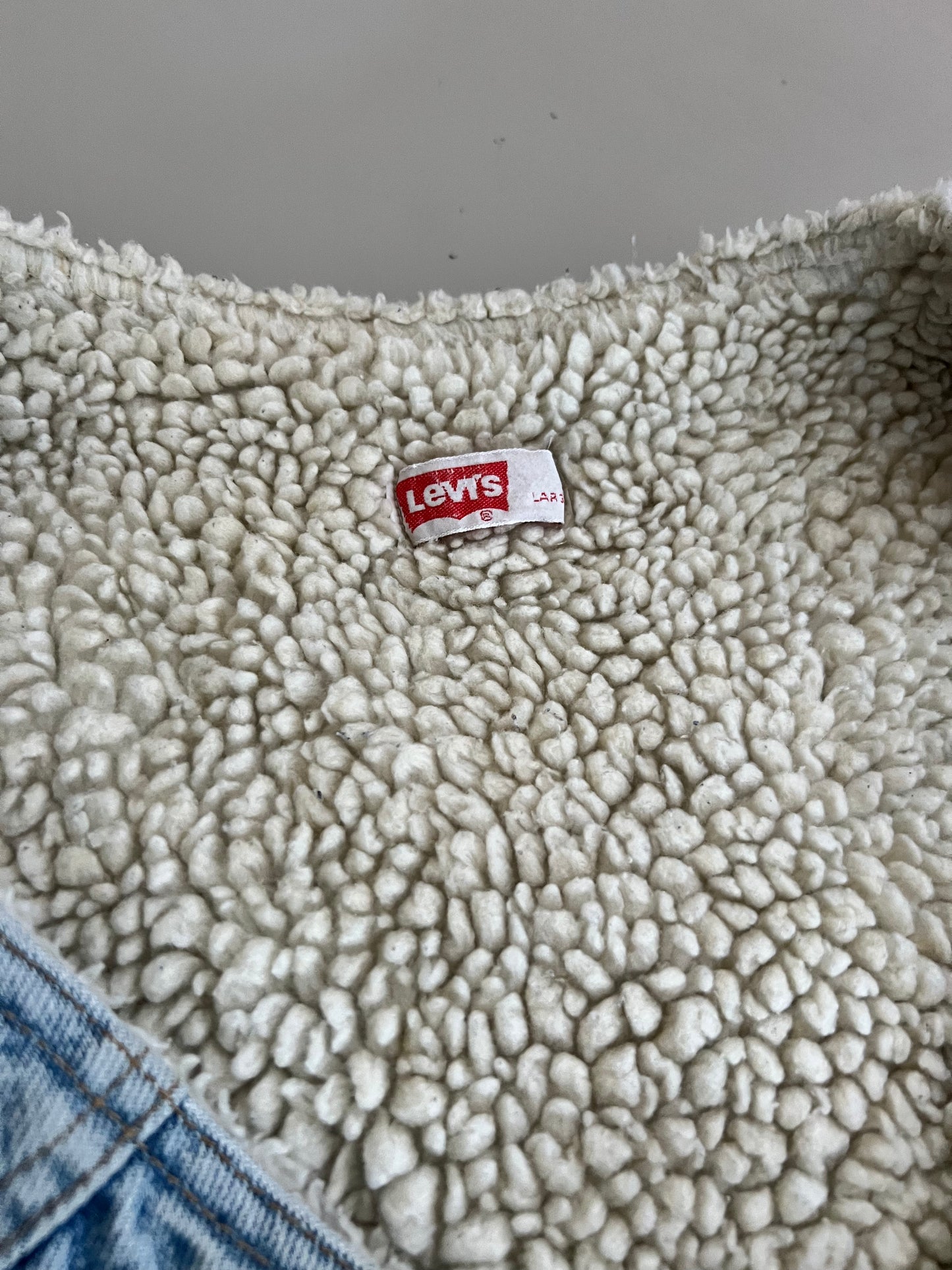 Large 80s Levi's Denim Sherpa Vest