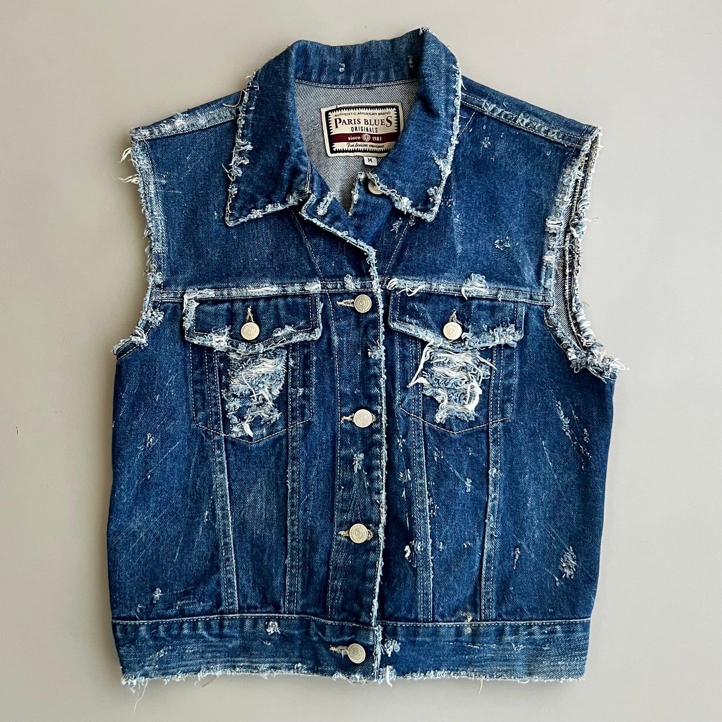 Medium 90s Paris Blues Denim Vest