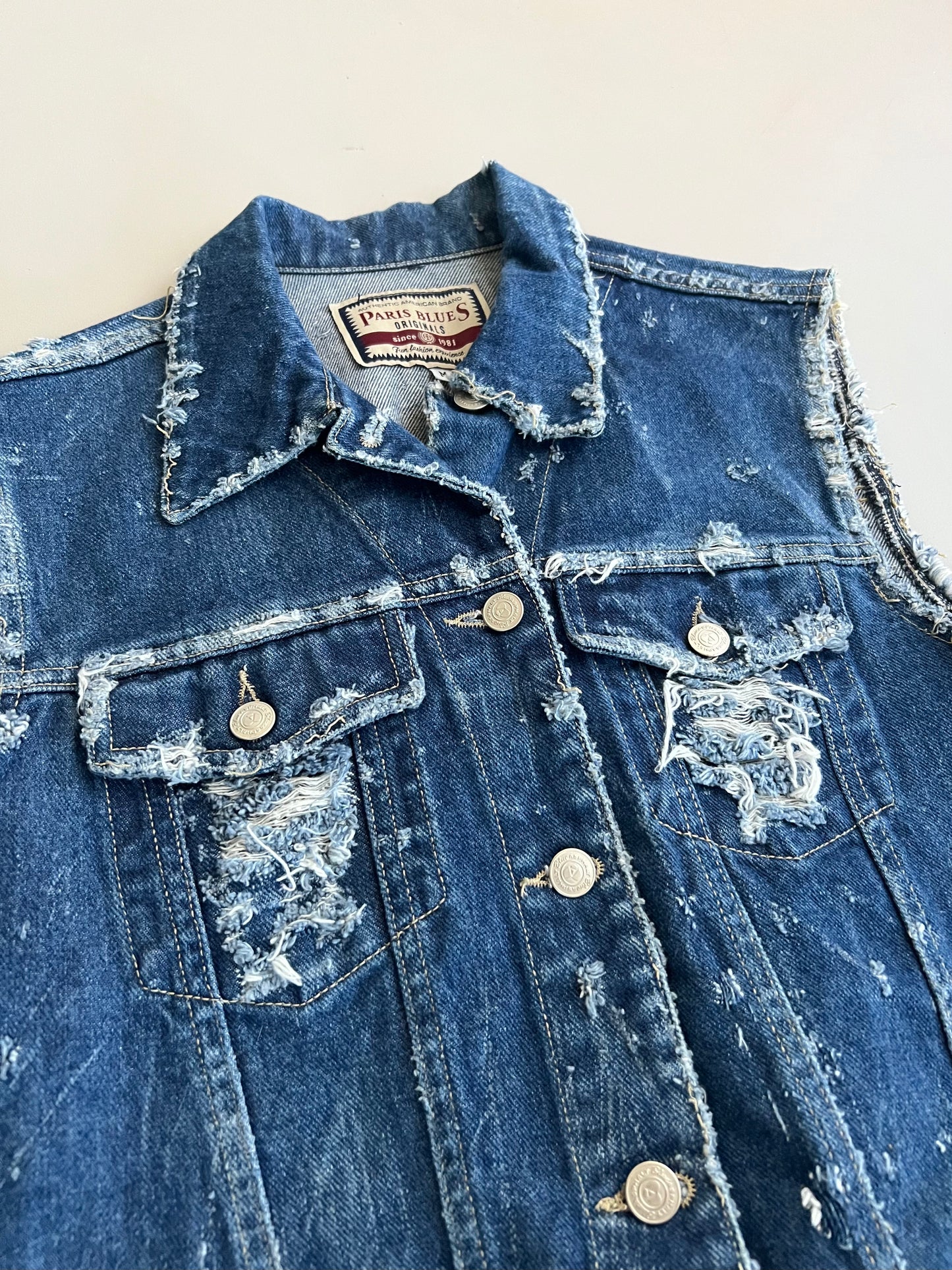 Medium 90s Paris Blues Denim Vest