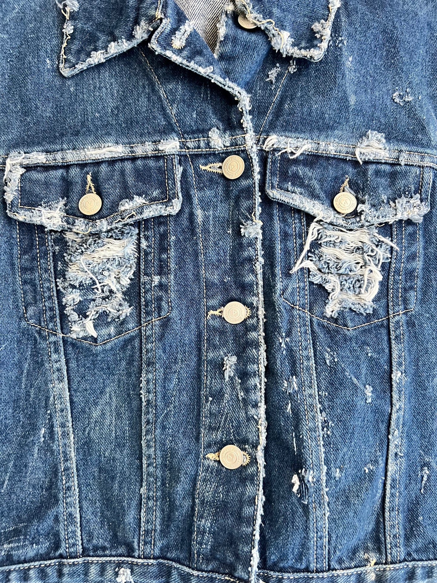 Medium 90s Paris Blues Denim Vest