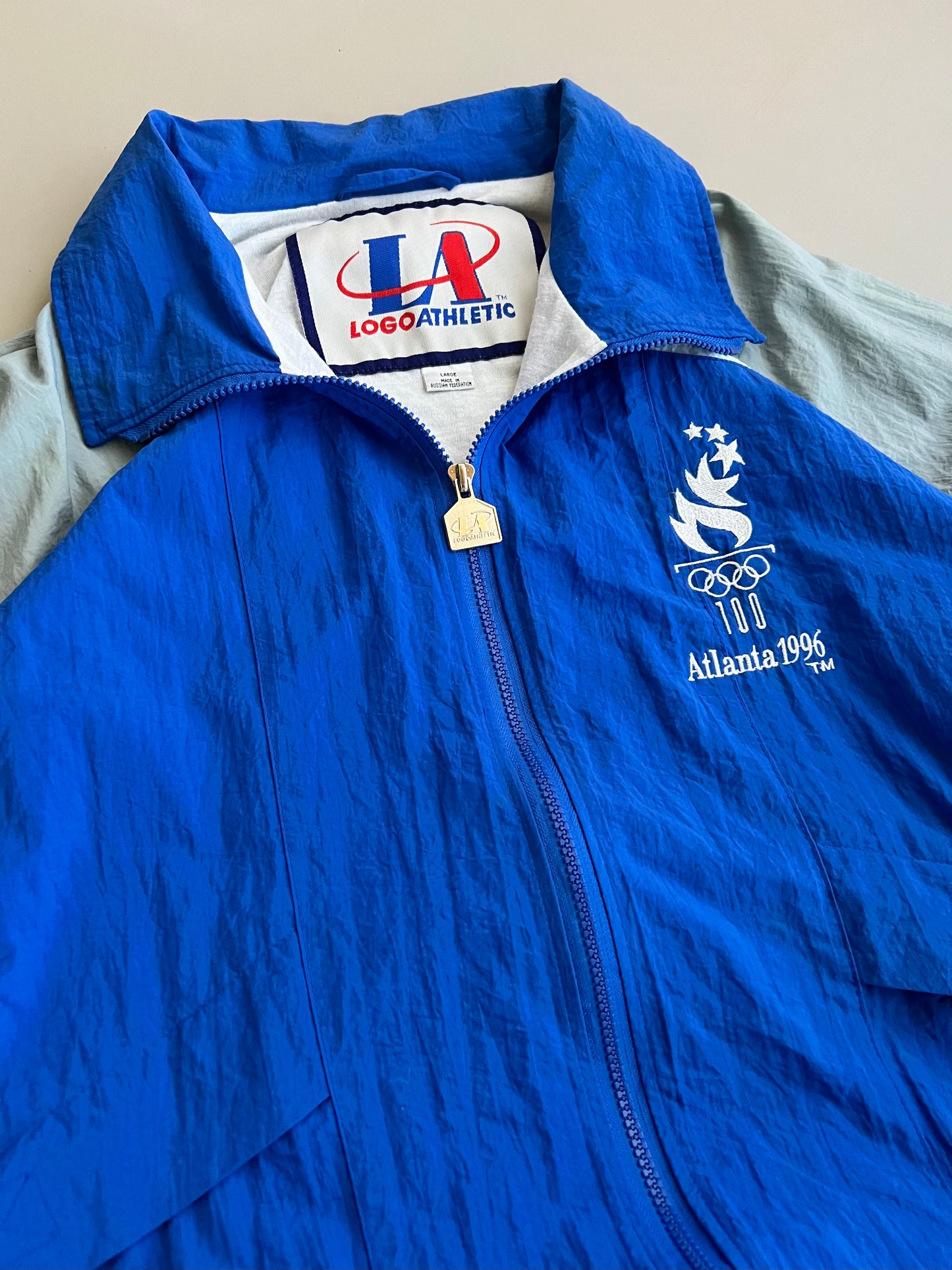 Large 1996 Atlanta Olympics Logo Athletic Jacket
