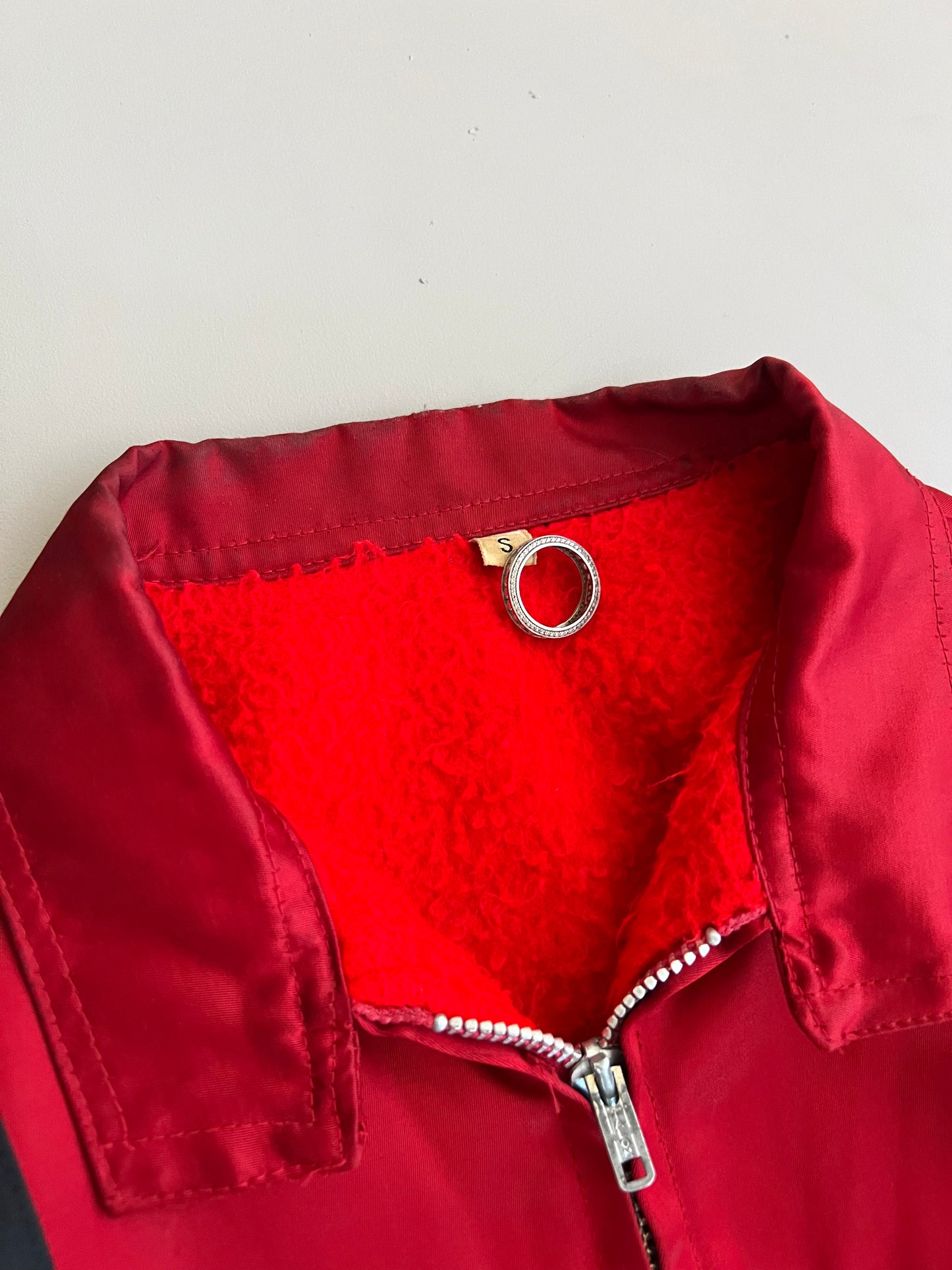 Small 70s Peace Sign Satin Jacket