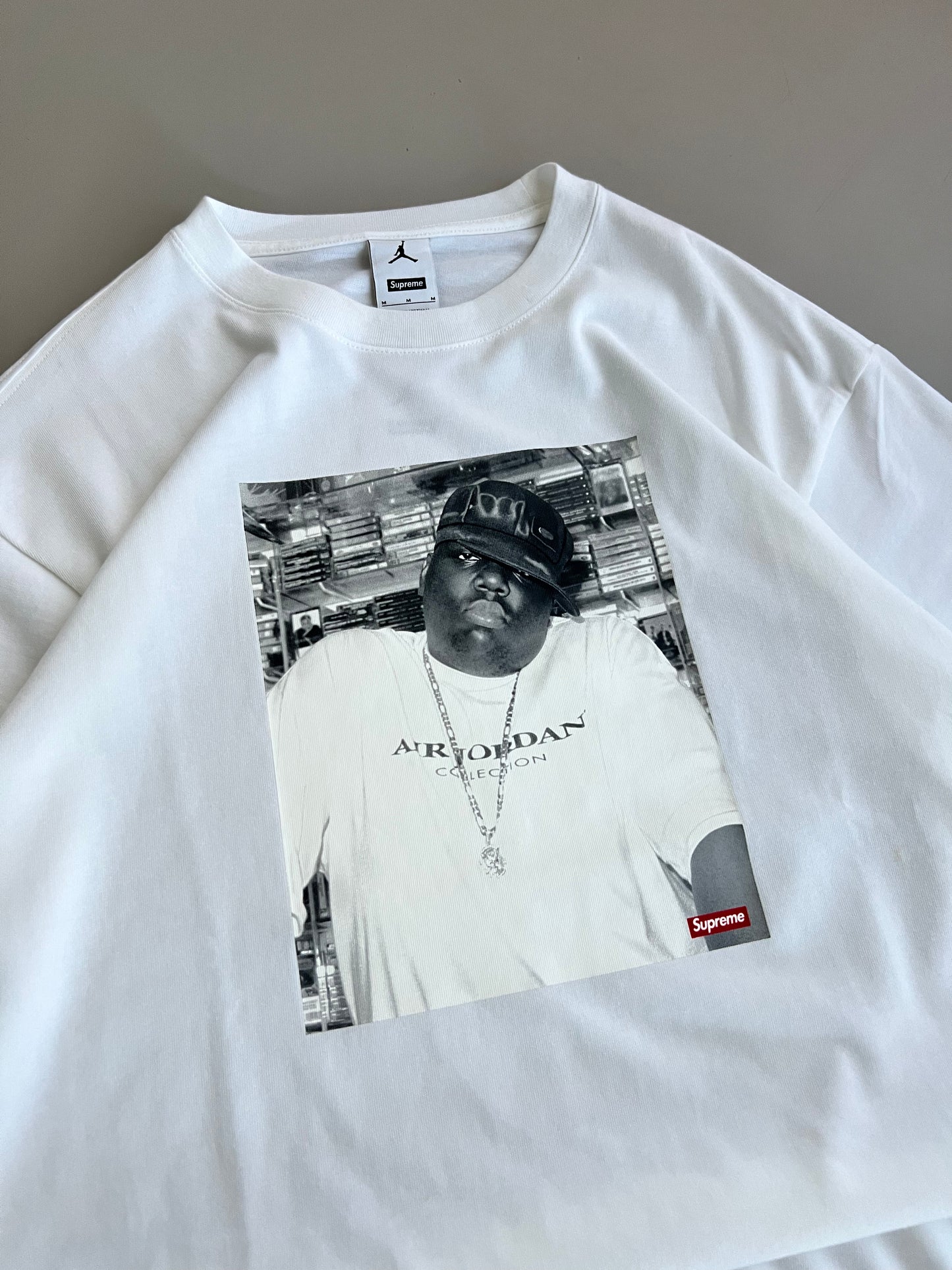 Medium Supreme X Jordan Biggie Photo T-shirt