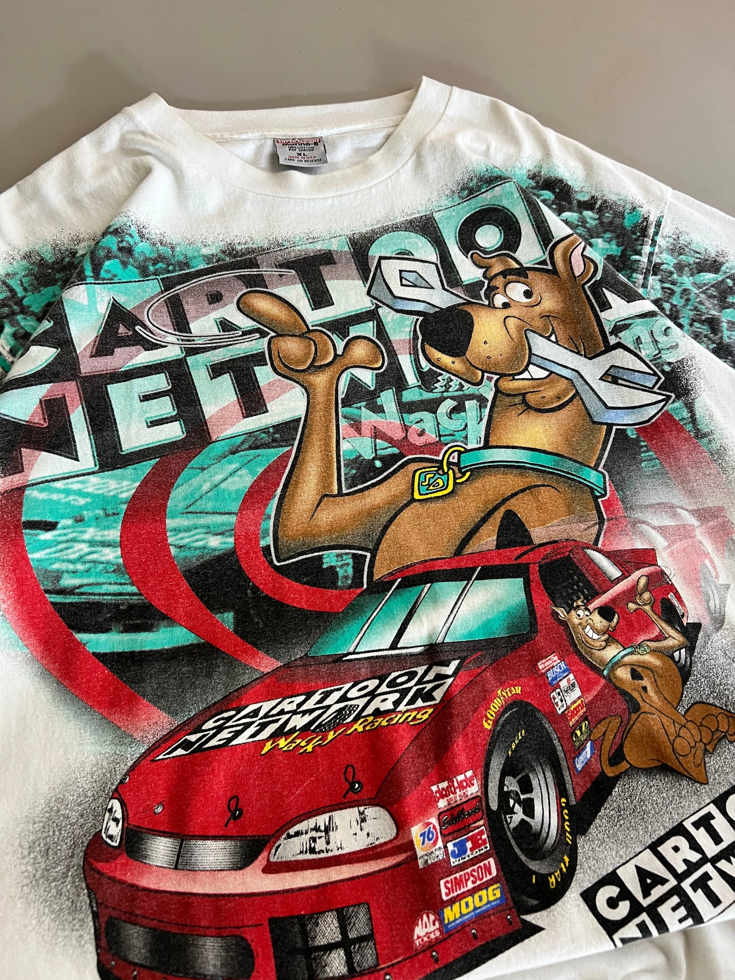 XL 2000 Scooby Doo Cartoon Network Racing AOP T-shirt
