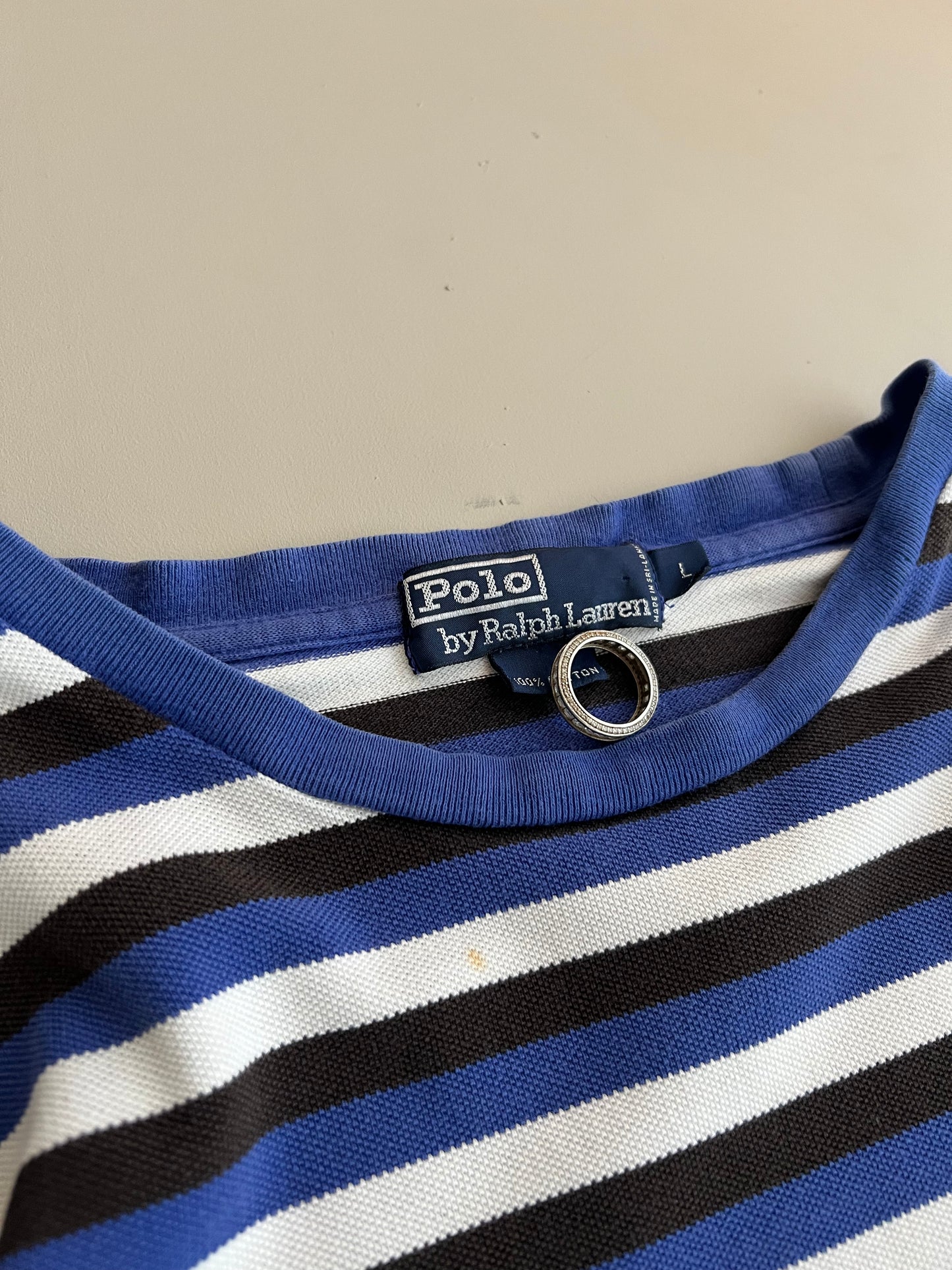 Large 2000s Polo Ralph Lauren Embroidered Striped T-shirt