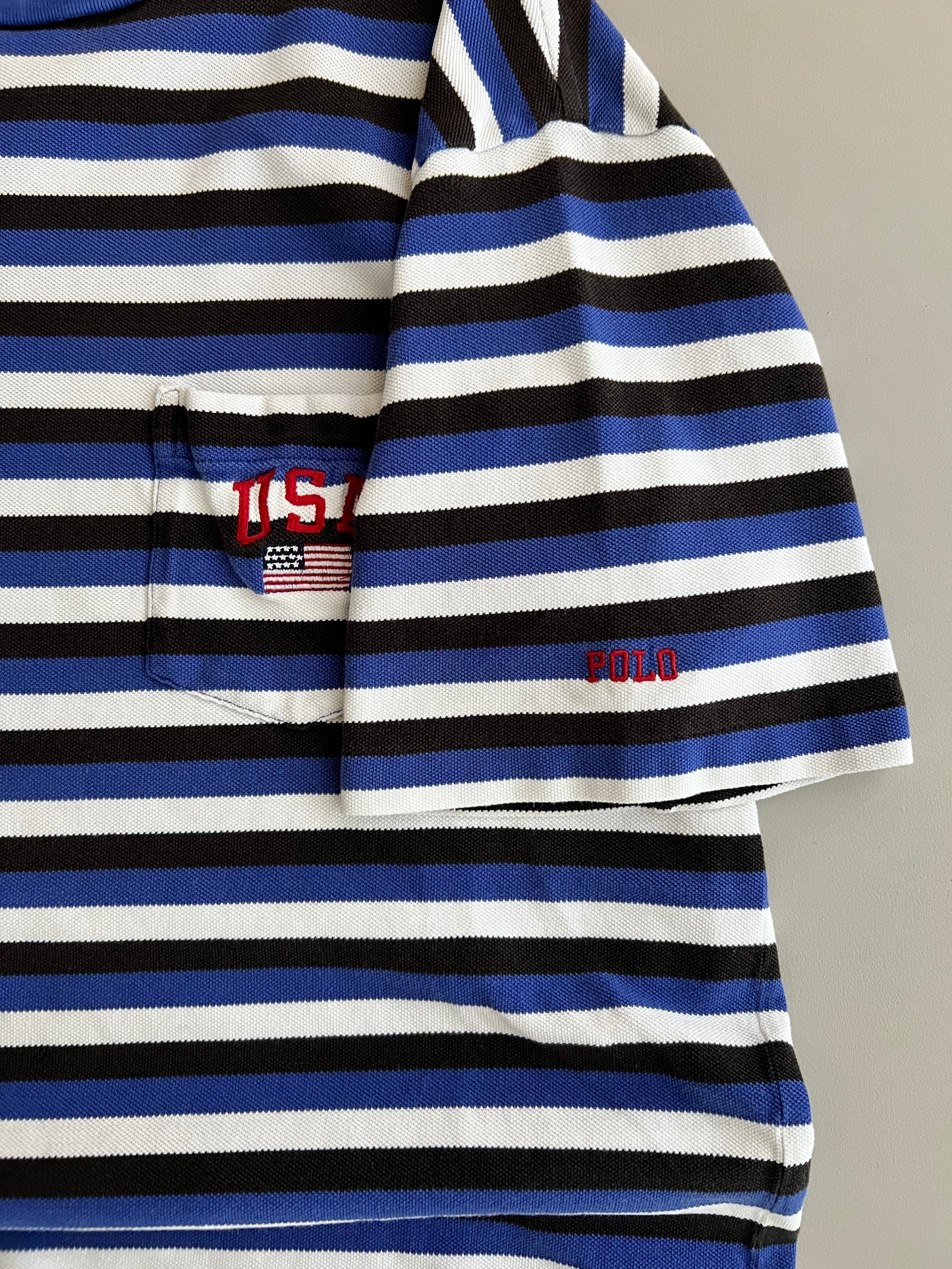 Large 2000s Polo Ralph Lauren Embroidered Striped T-shirt