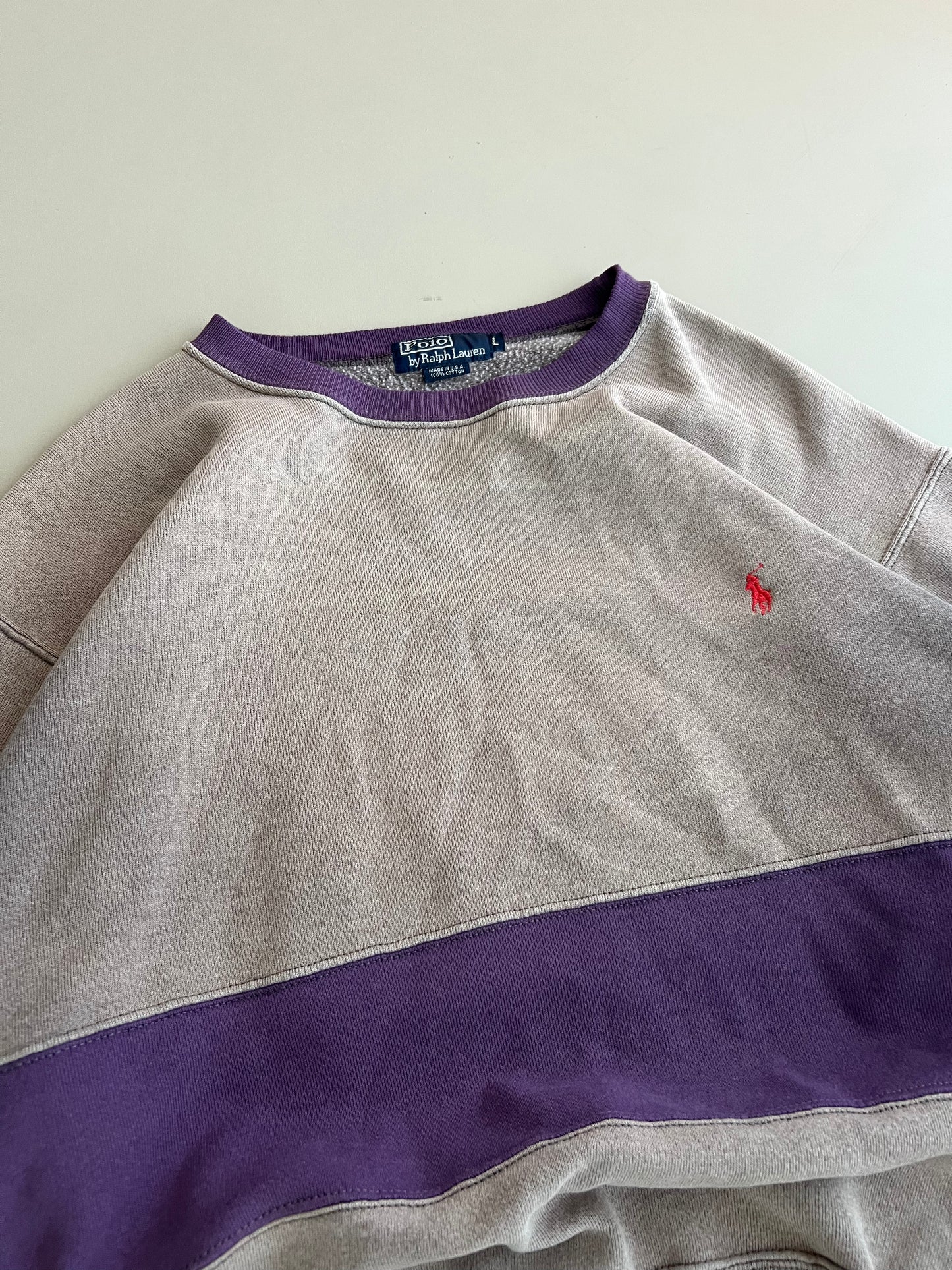 Large 90s Purple Polo Ralph Lauren Sweatshirt