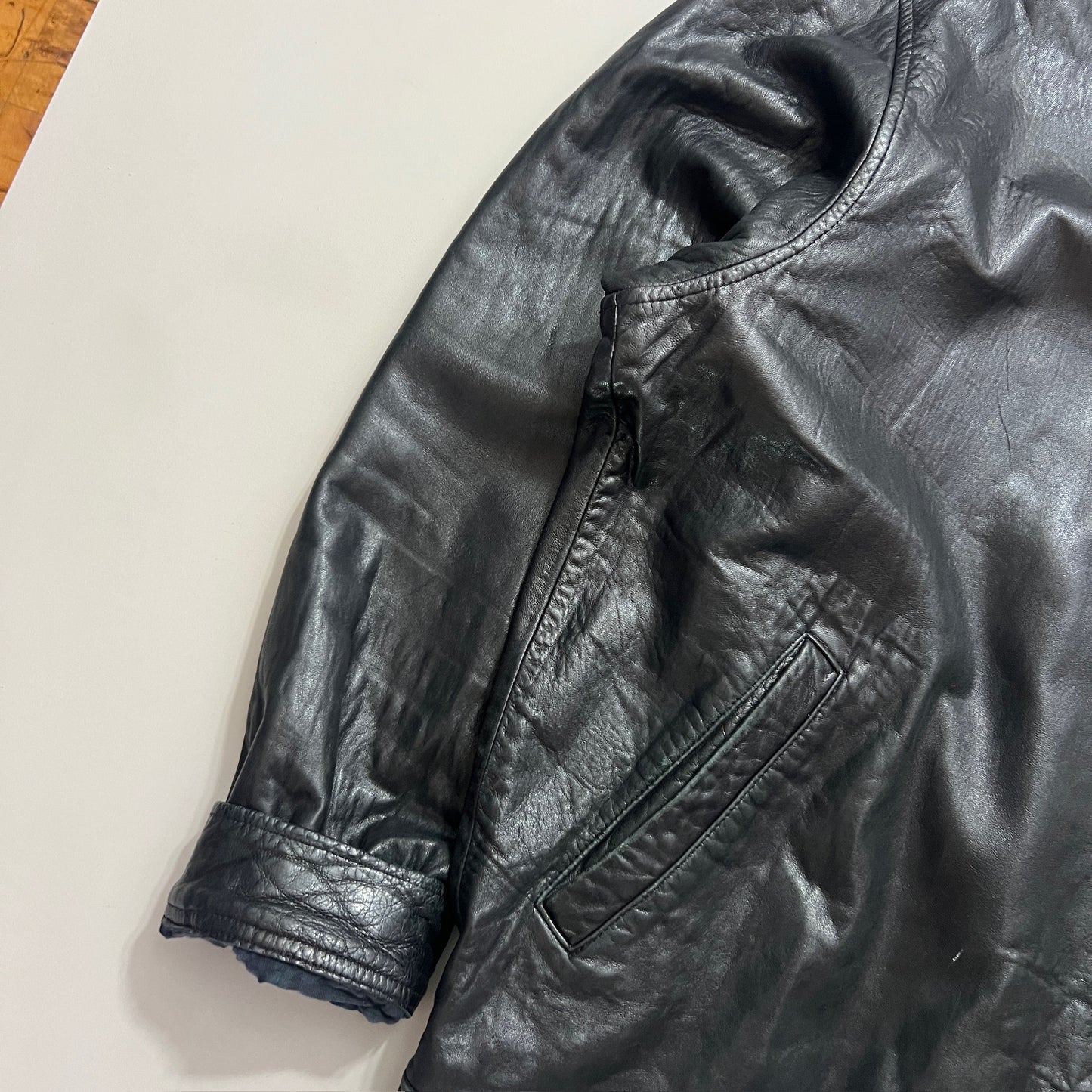 XXL 1990s Black Polo Ralph Lauren Leather Jacket