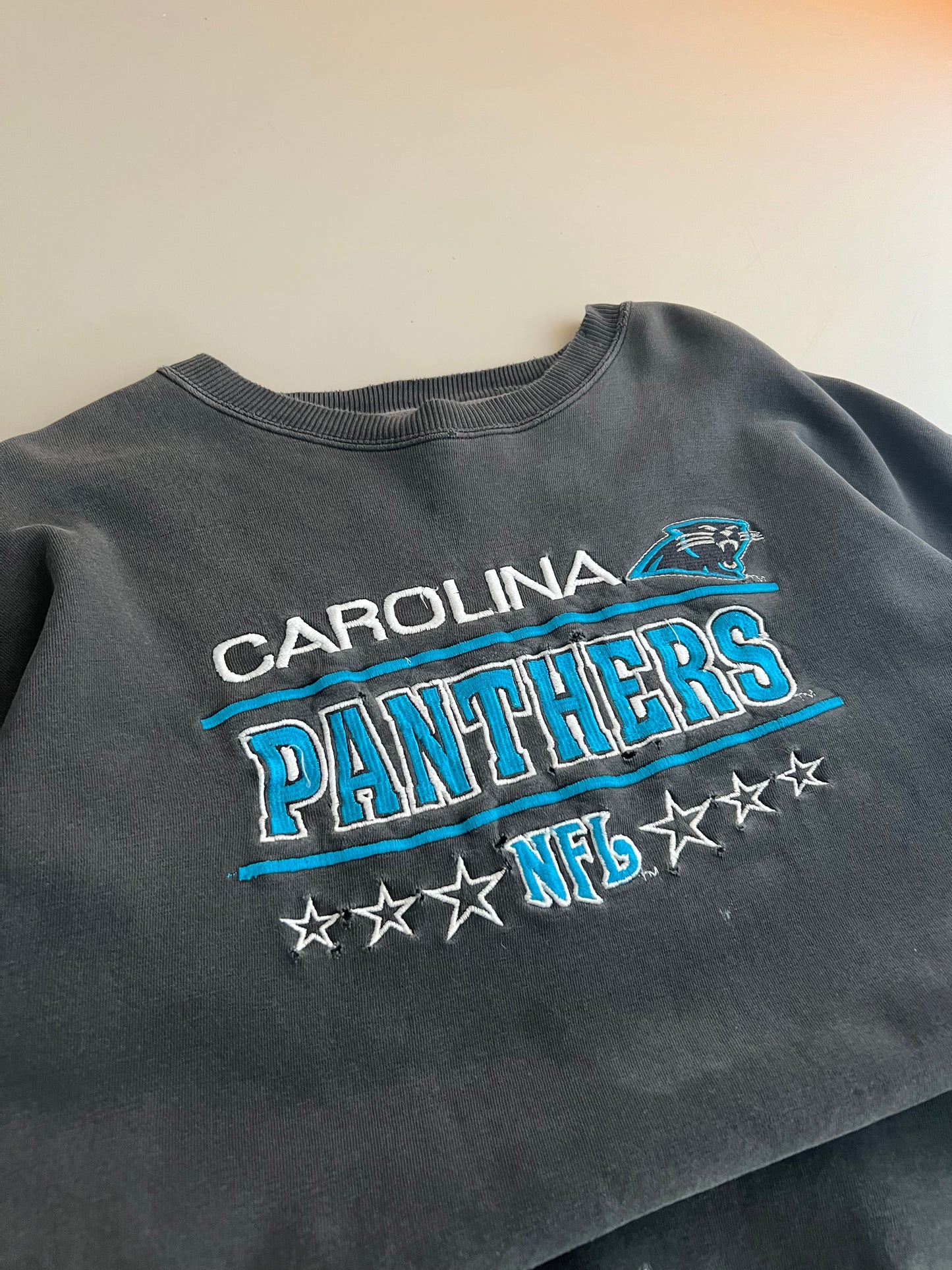 Large 2000s Carolina Panthers Embroidered Sweatshirt
