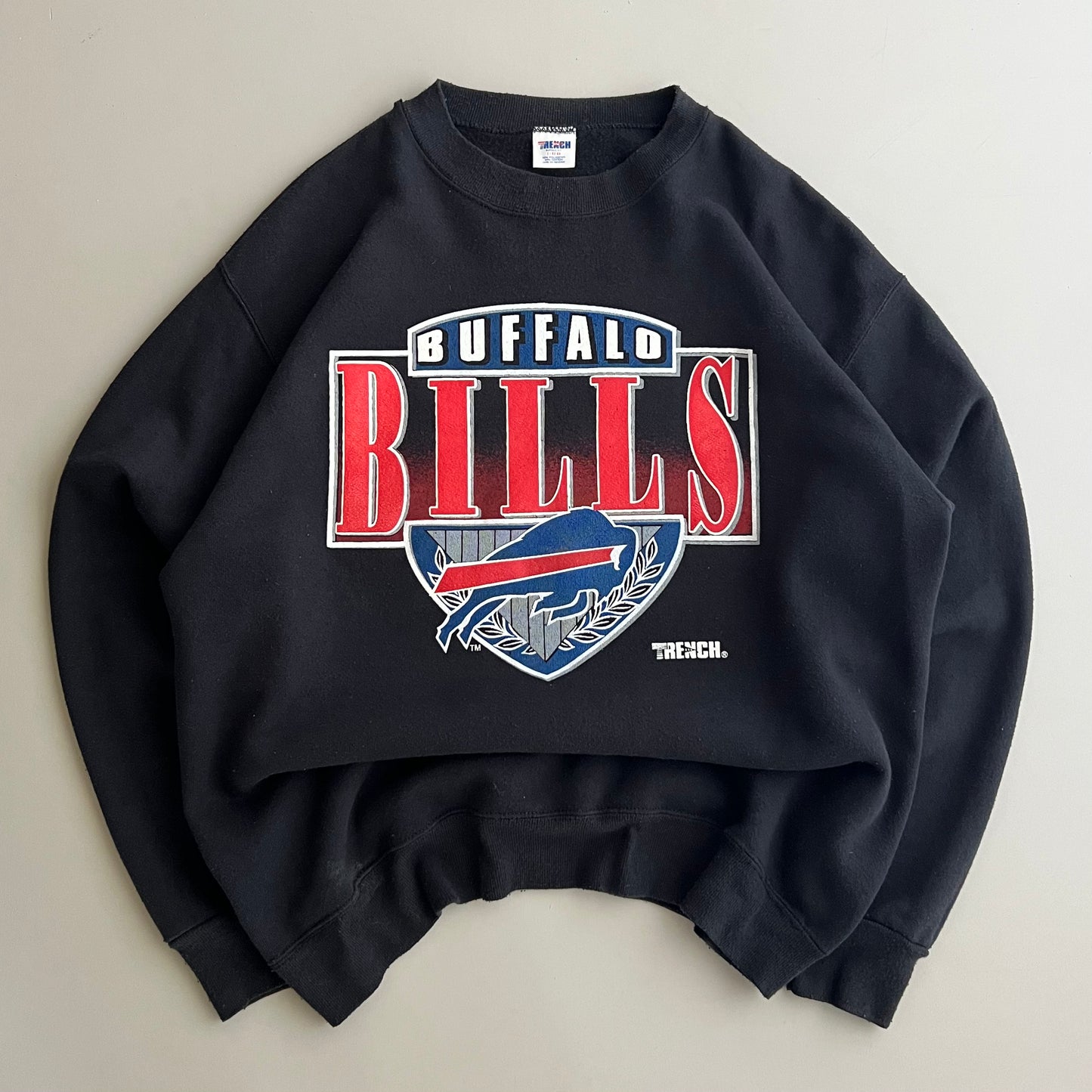 Large 90s Buffalo Bills Trench Sweatshirt