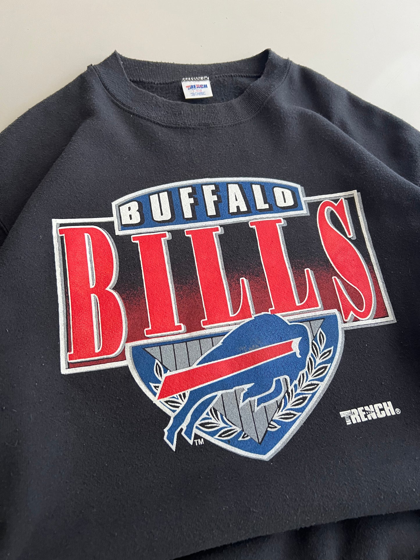 Large 90s Buffalo Bills Trench Sweatshirt