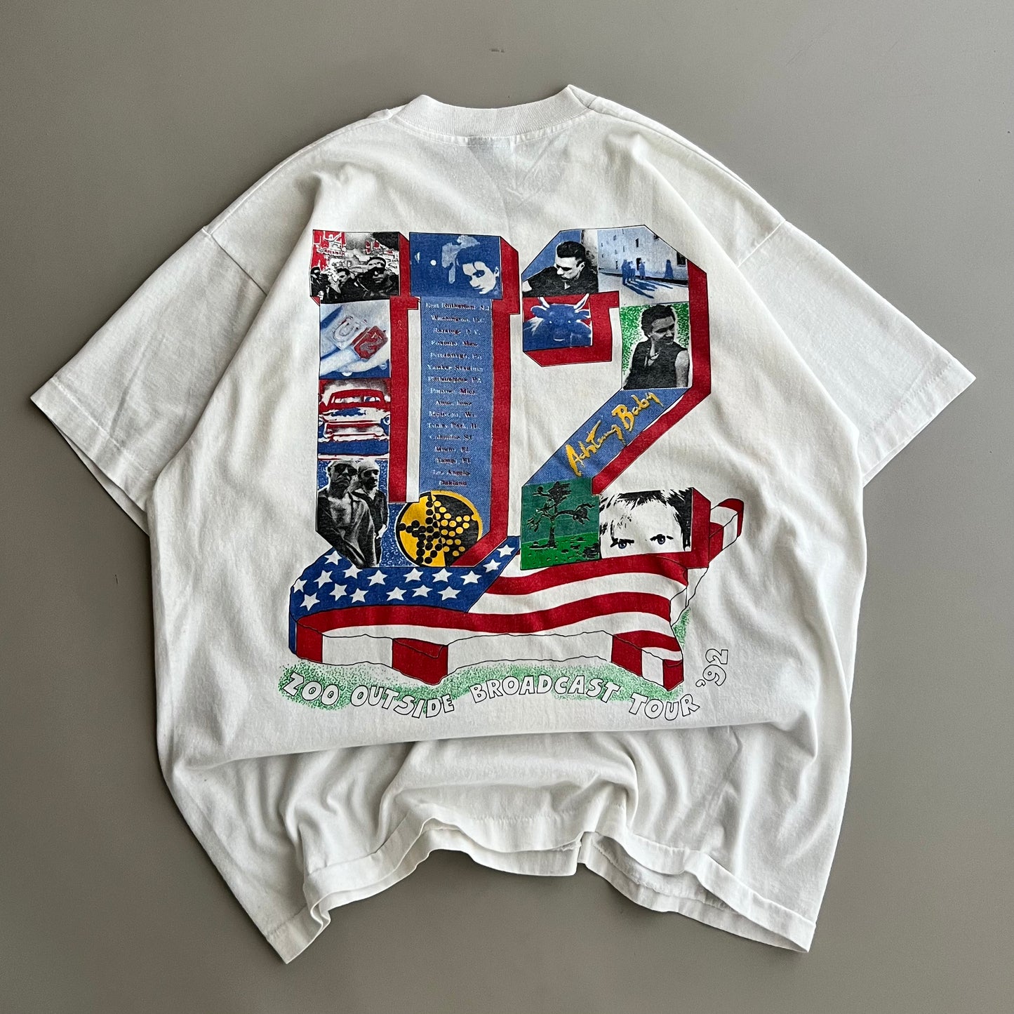 Large 1992 U2 Zoo Outside Broadcast Tour T-shirt
