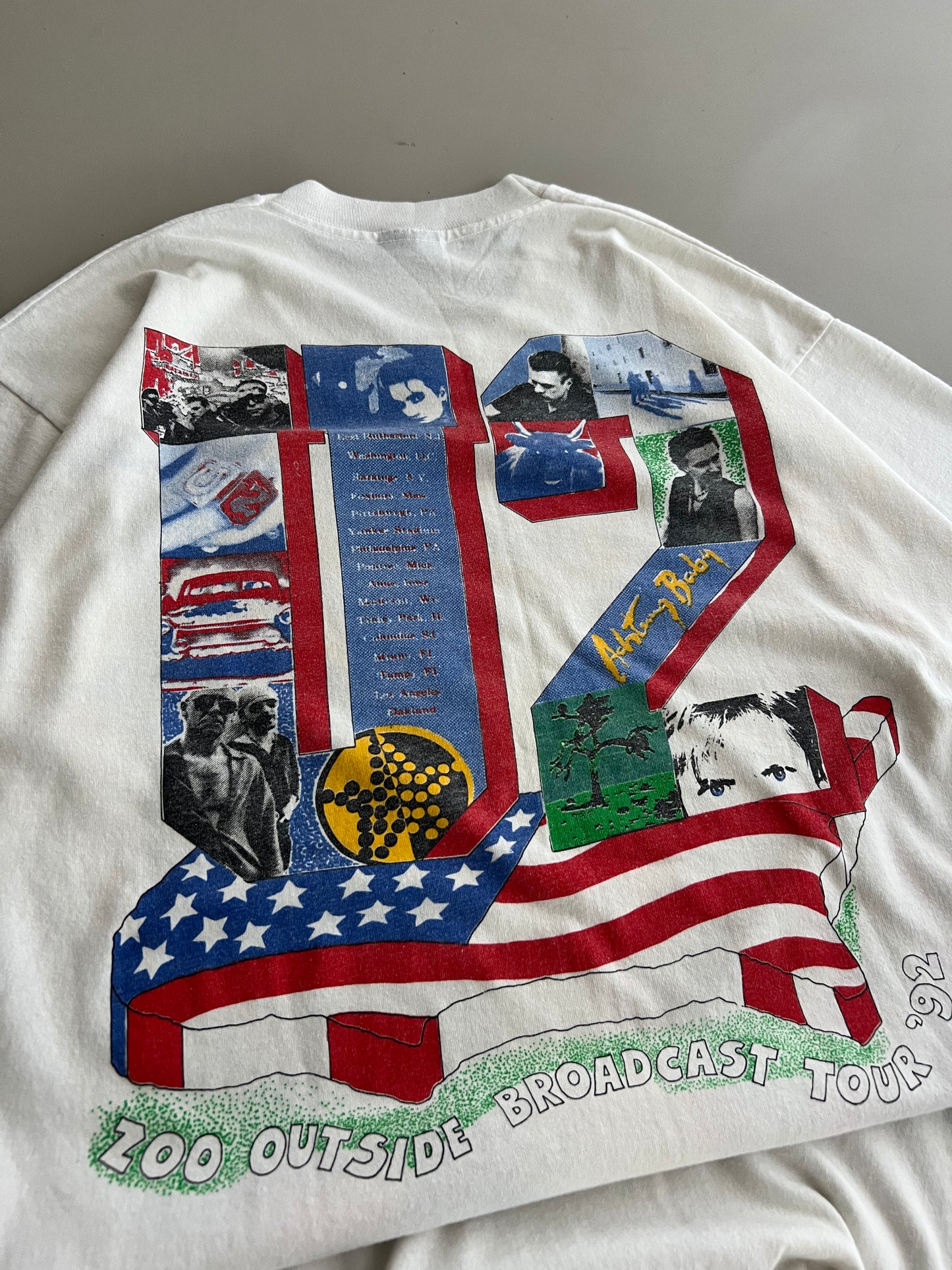 Large 1992 U2 Zoo Outside Broadcast Tour T-shirt