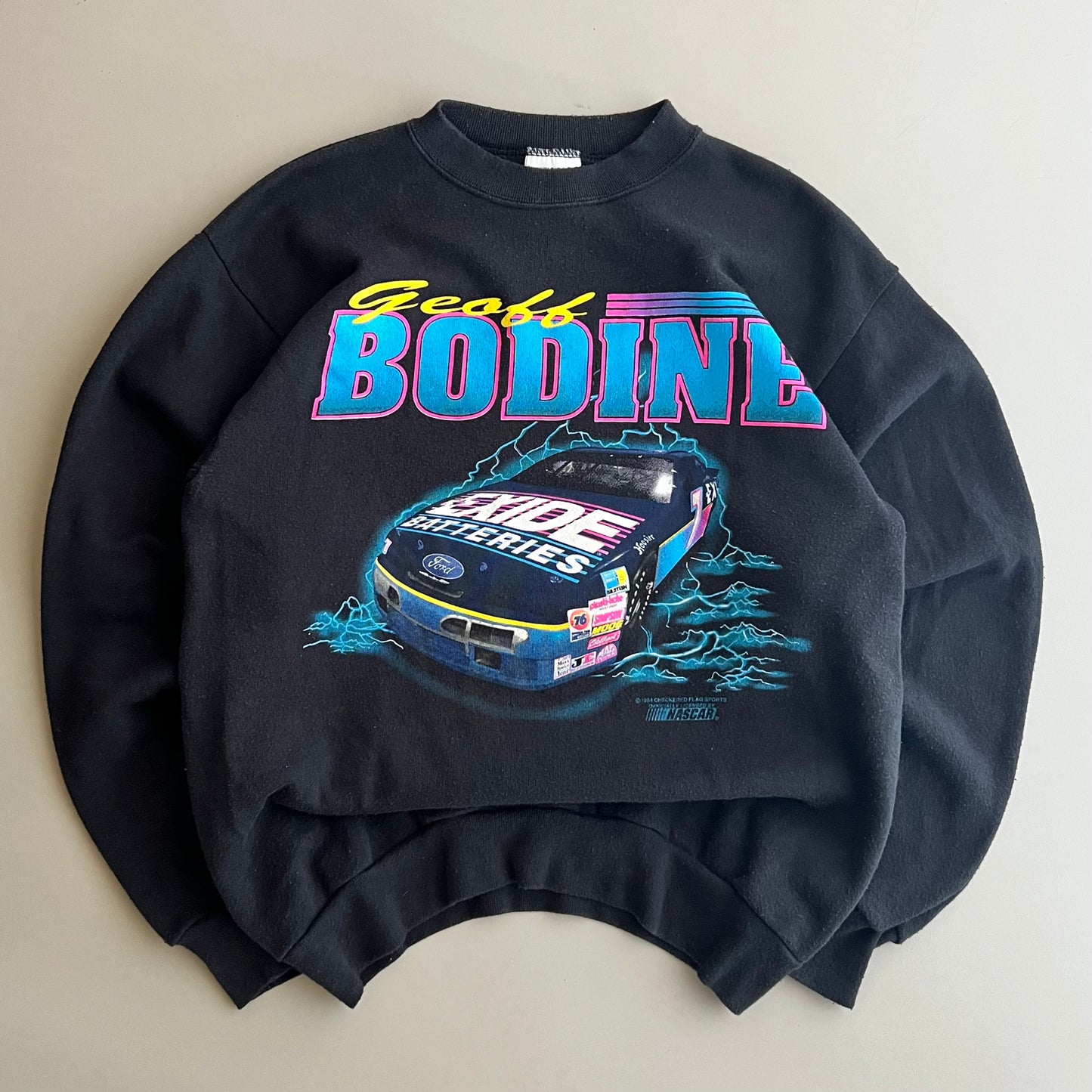 Large 1994 Geoff Bodine Exide Batteries Sweatshirt