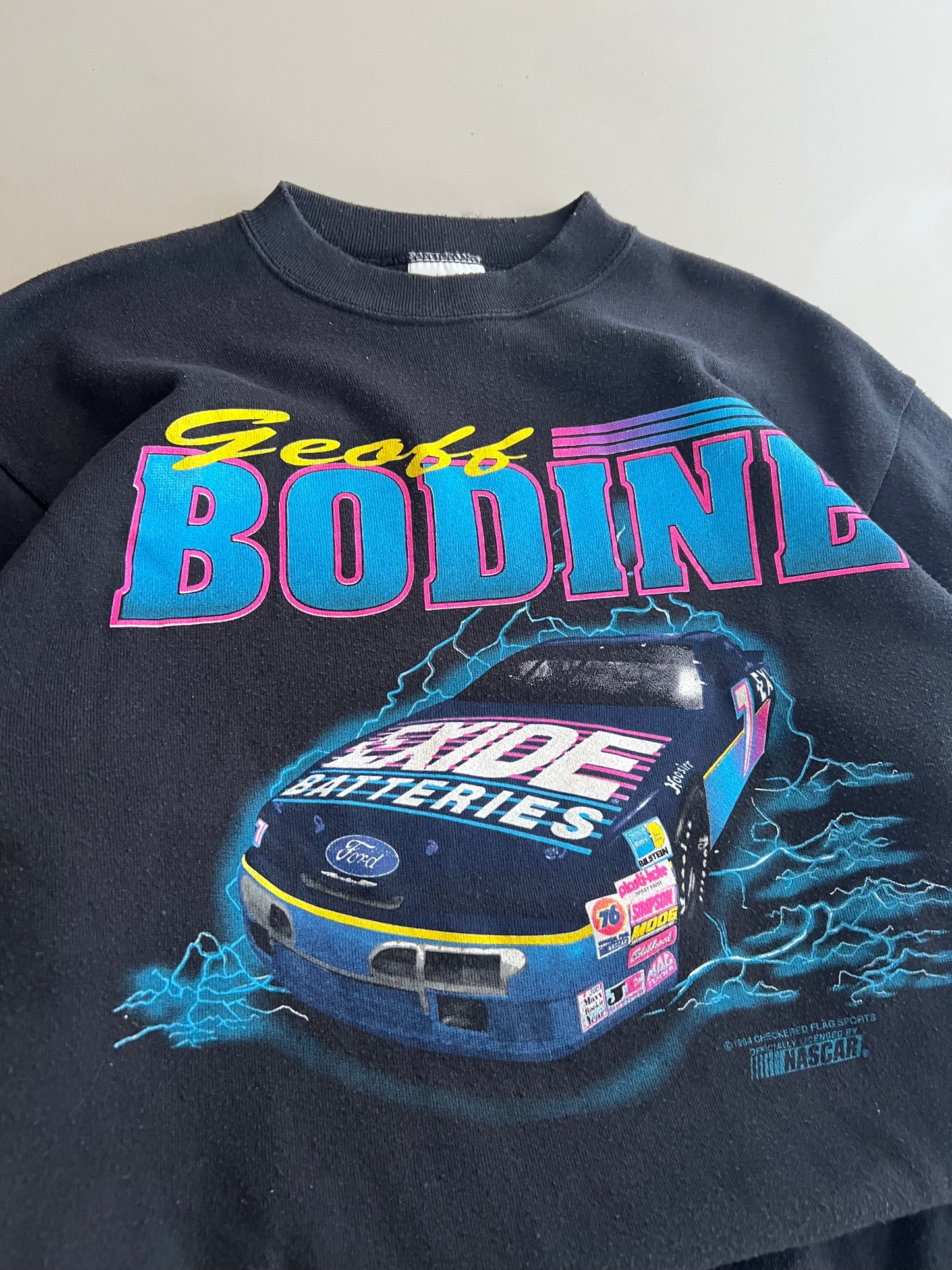 Large 1994 Geoff Bodine Exide Batteries Sweatshirt
