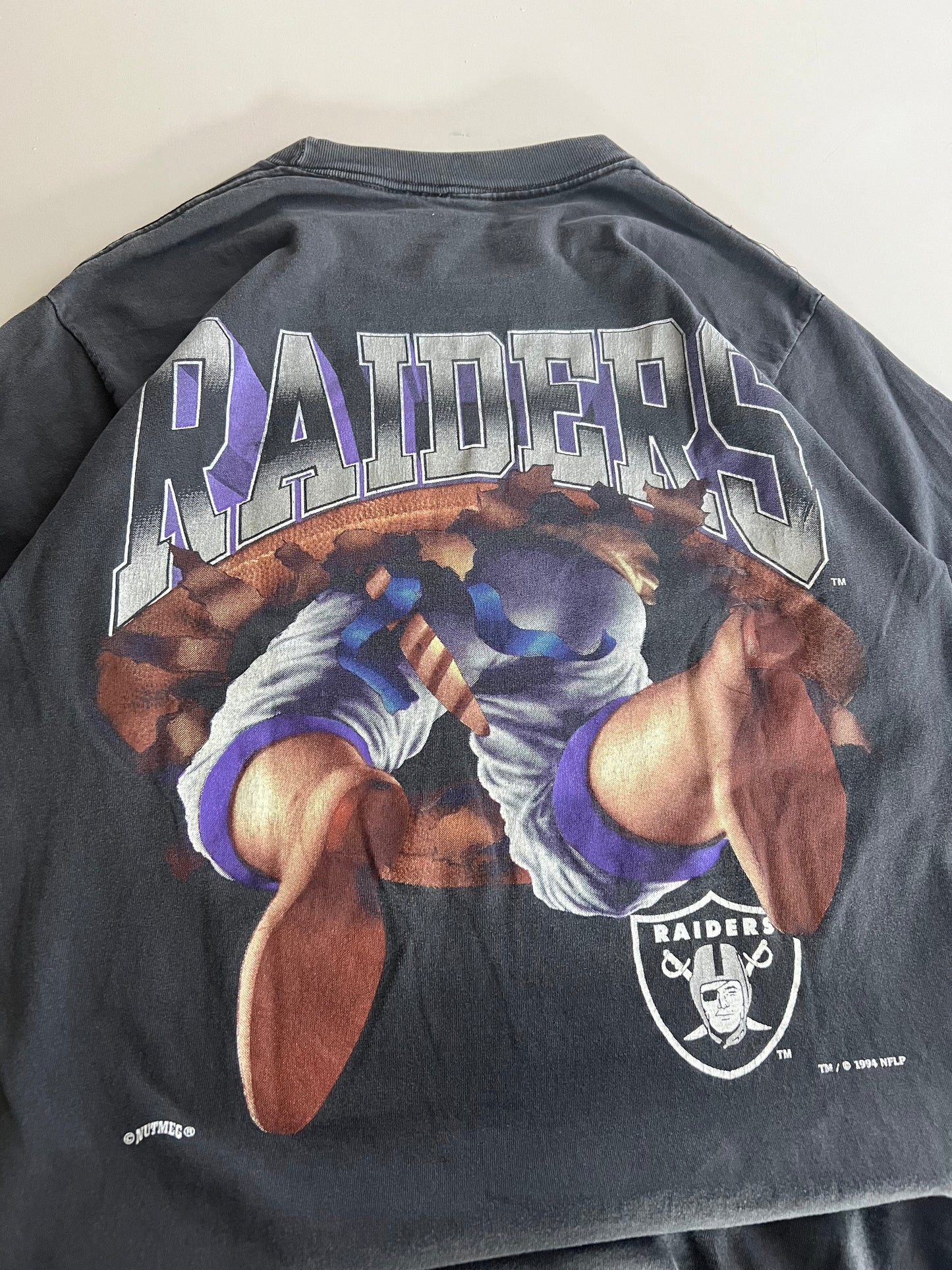 Large 1994 Oakland Raiders Break Through T-shirt