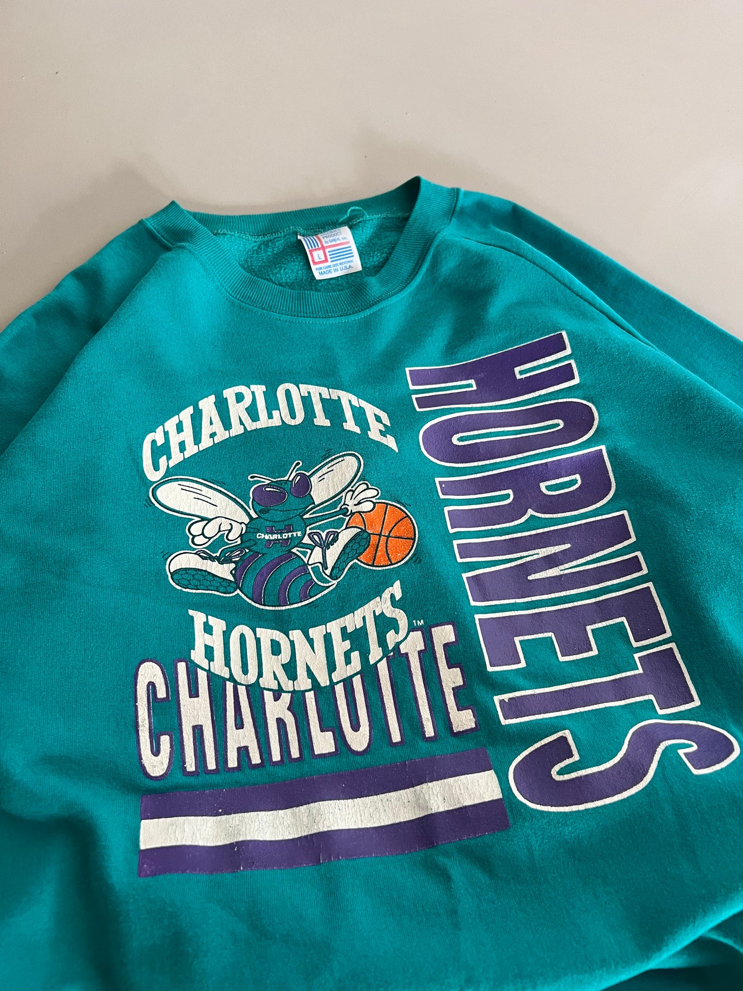 Large 80s Charlotte Hornets Sweatshirt