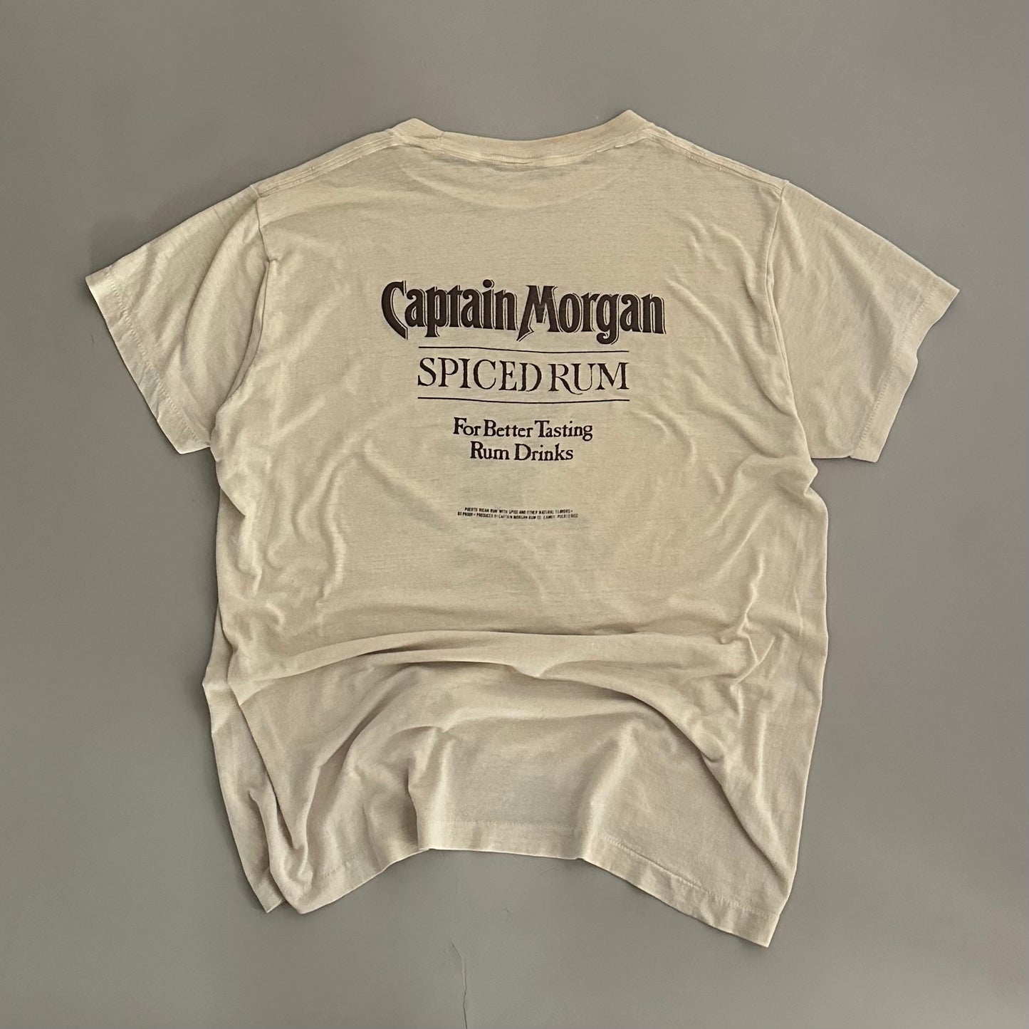Large 80s Captain Morgan Spiced Rum T-shirt
