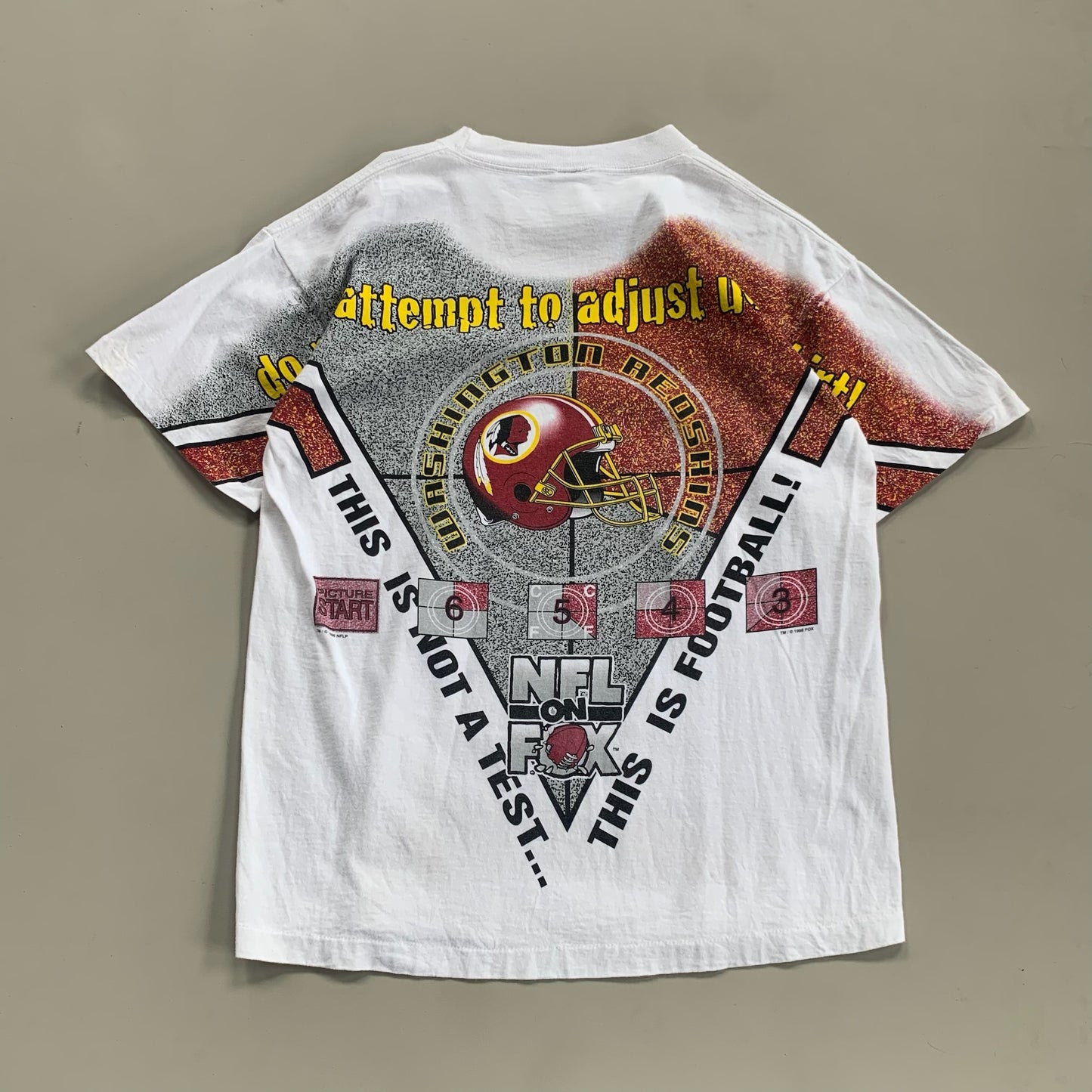 Large 1996 Washington Redskins NFL on Fox AOP T-shirt
