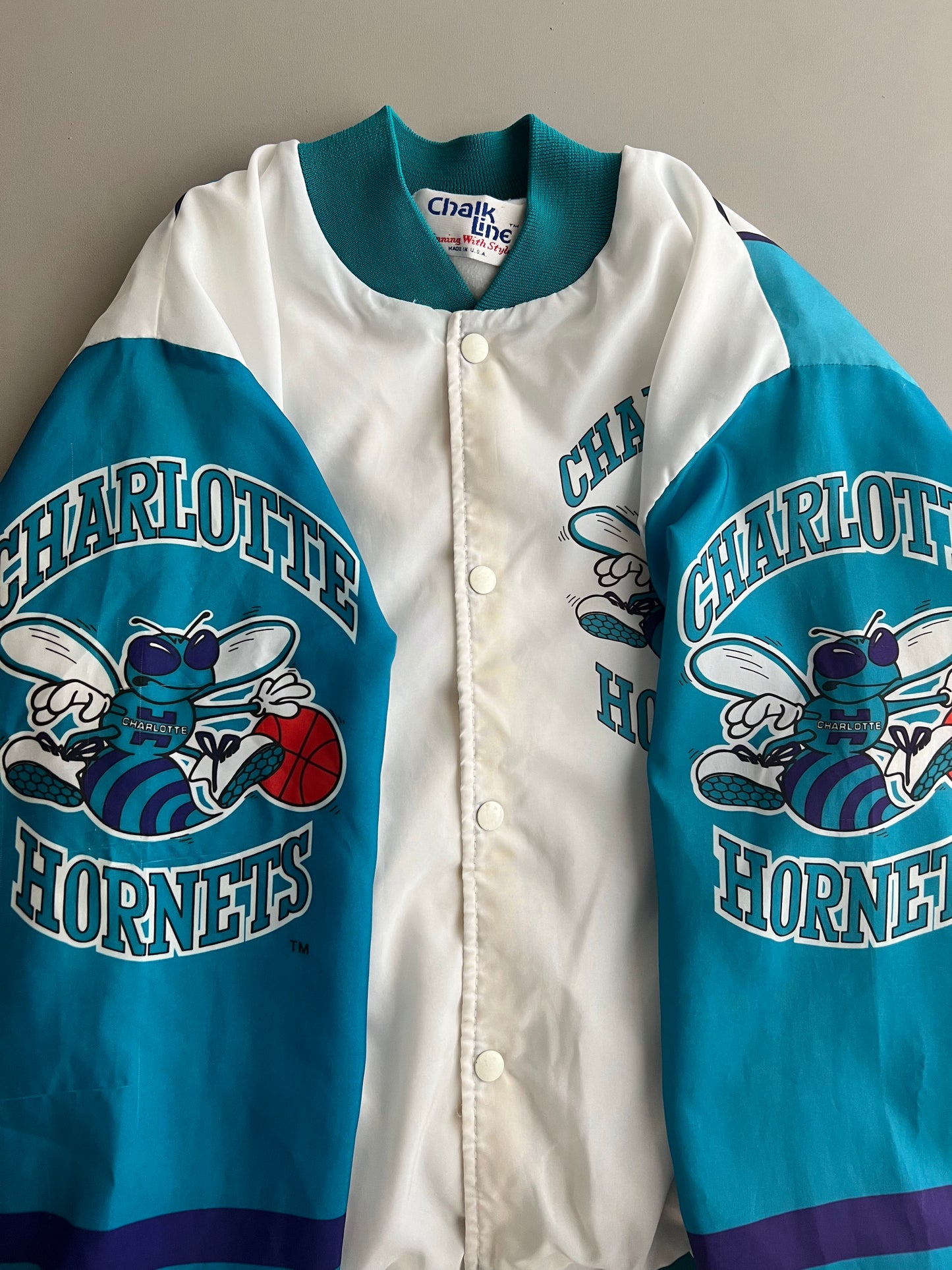 Large 80's Charlotte Hornet Chalk Line Jacket