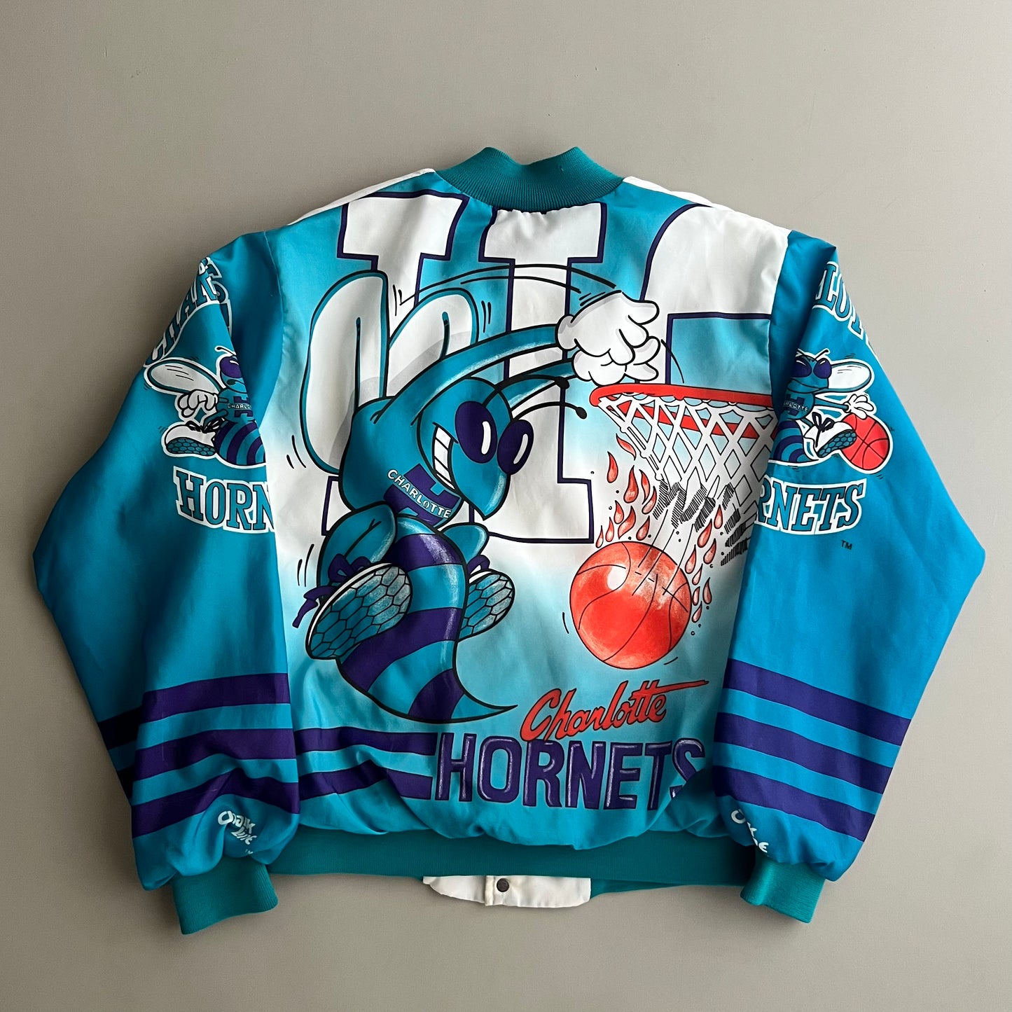 Large 80's Charlotte Hornet Chalk Line Jacket