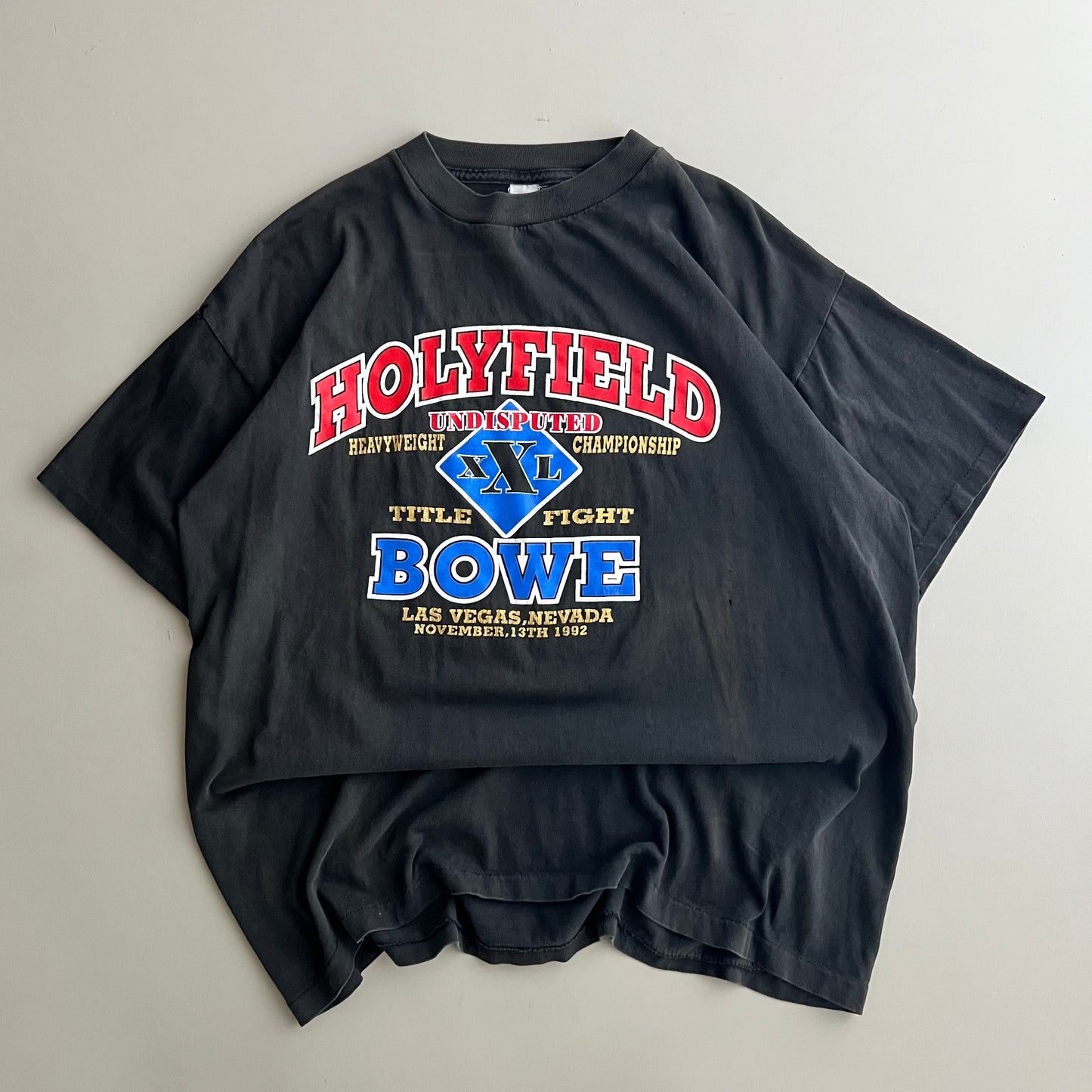 Large 1992 Holyfield Bowe Las Vegas Boxing T-shirt