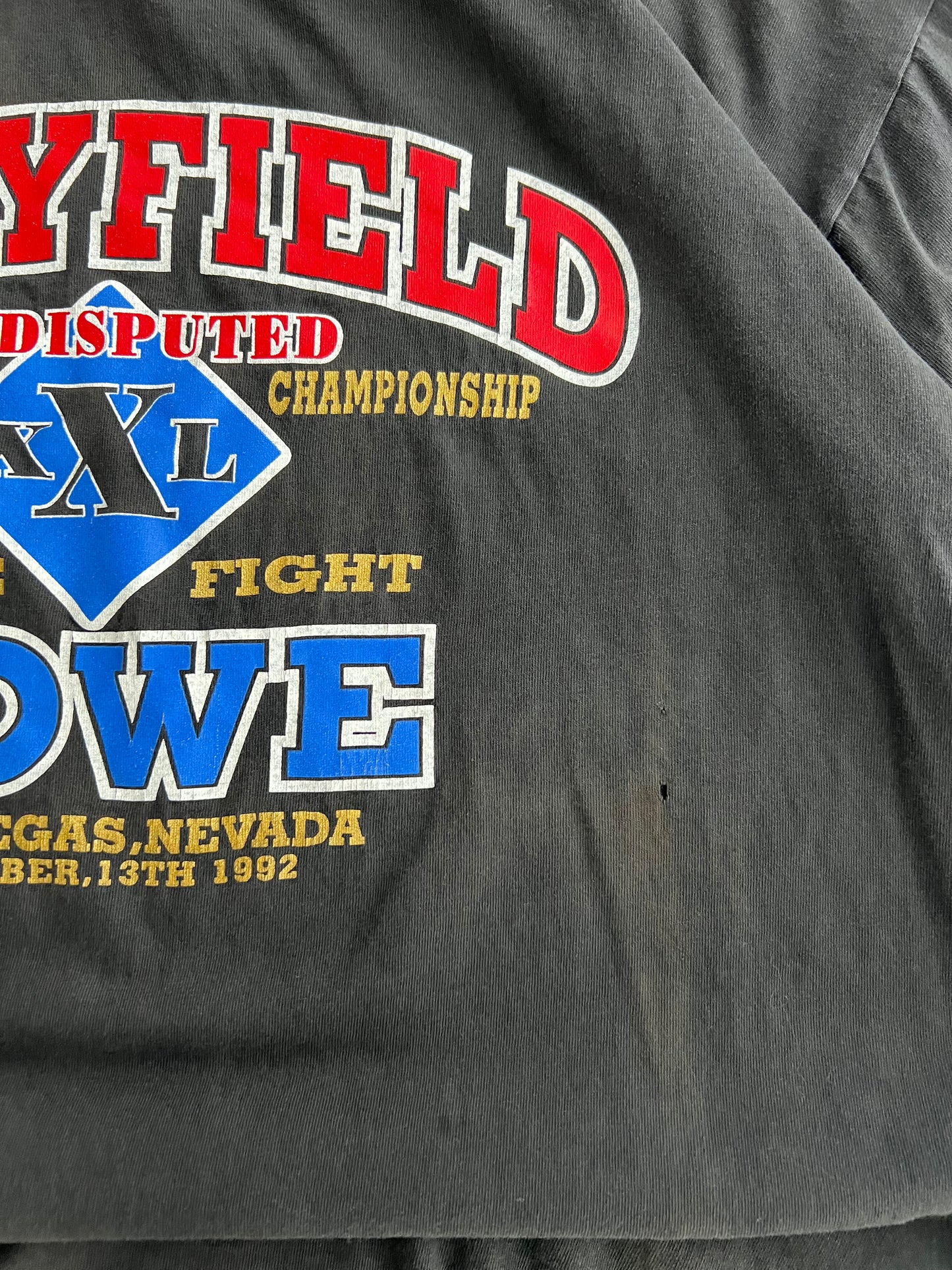 Large 1992 Holyfield Bowe Las Vegas Boxing T-shirt