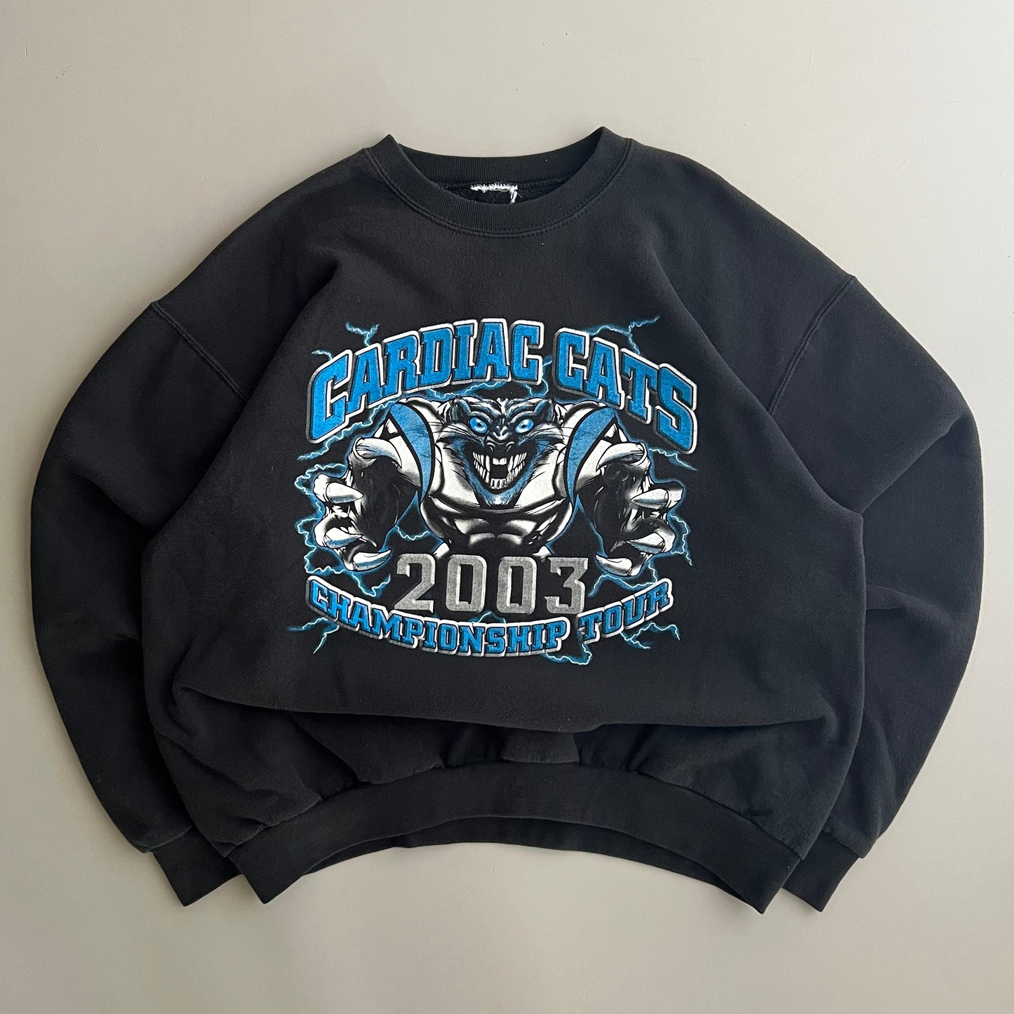 Medium 2003 Carolina Panthers Cardiac Cats Sweatshirt