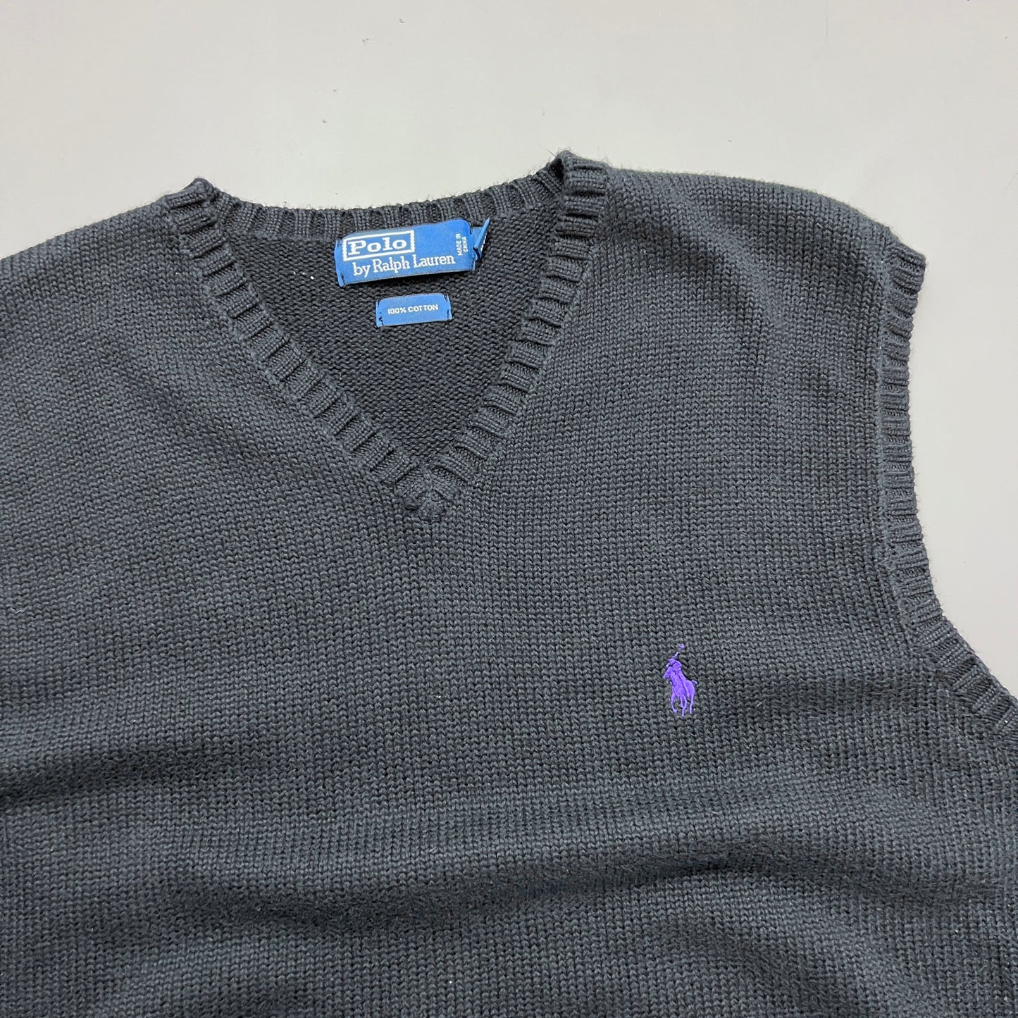 XL Black Polo Knit Vest