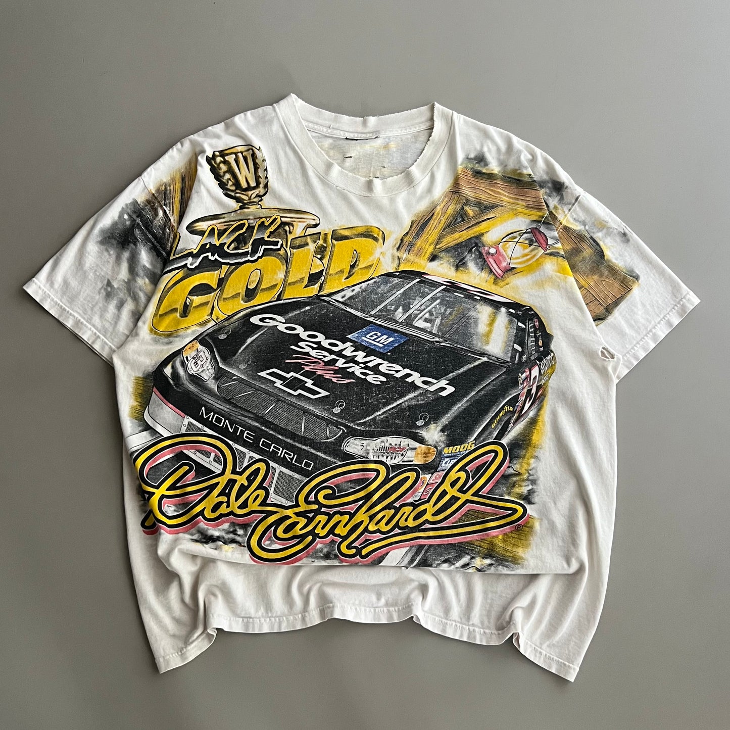 XL 2000 Dale Earnhardt Black Gold AOP T-shirt