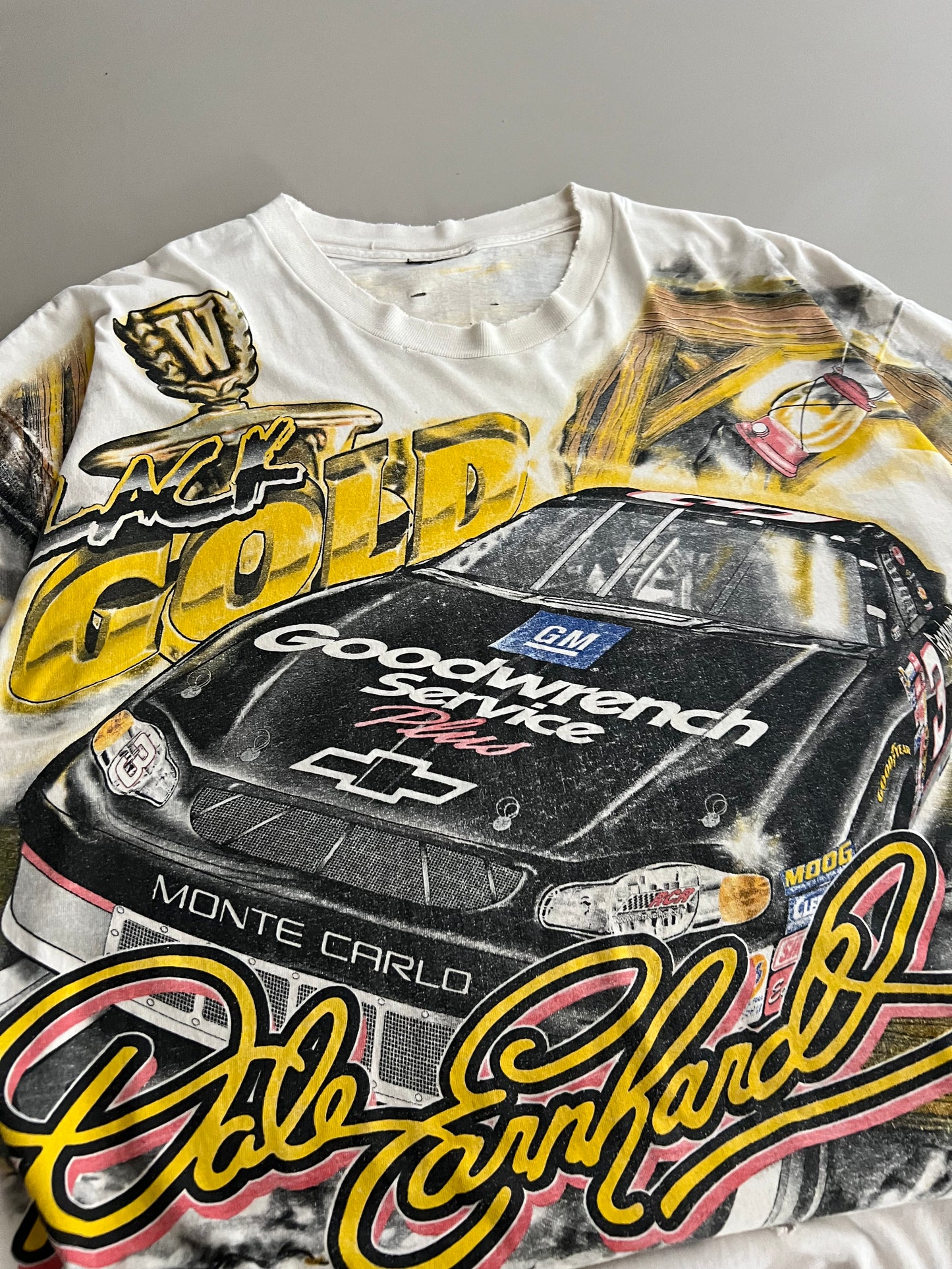XL 2000 Dale Earnhardt Black Gold AOP T-shirt