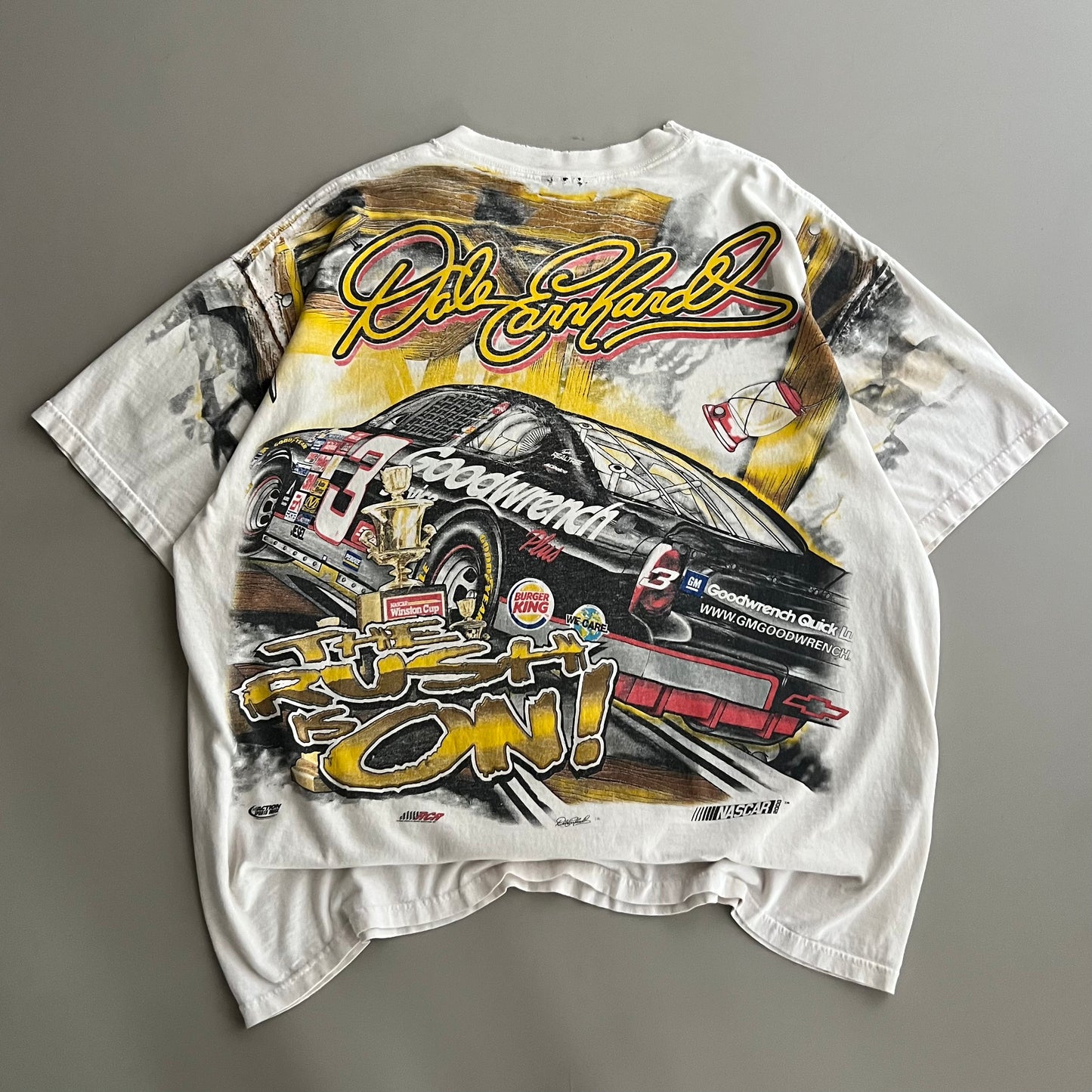 XL 2000 Dale Earnhardt Black Gold AOP T-shirt