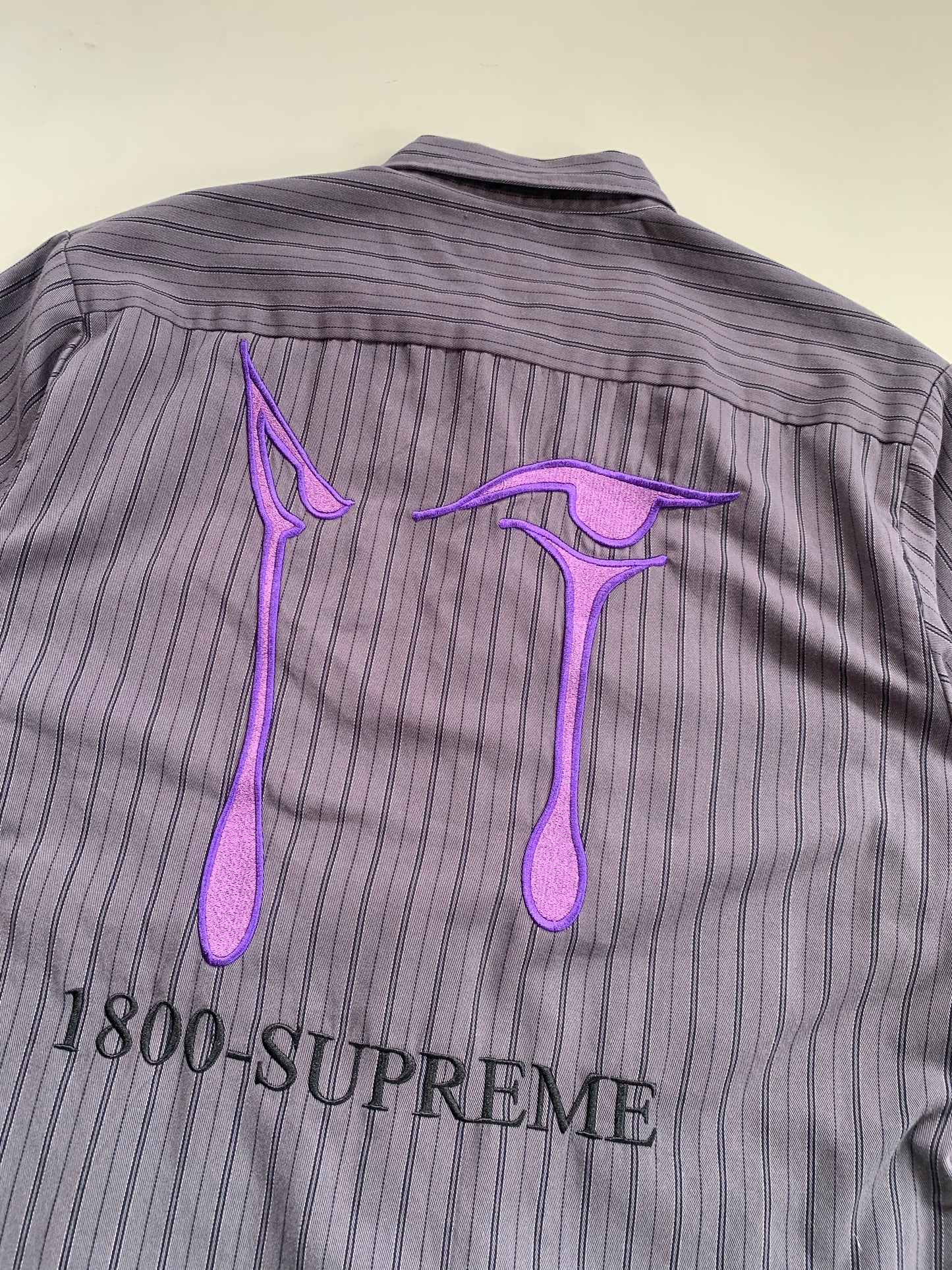 Large Supreme AOI Eyes Work Button Shirt