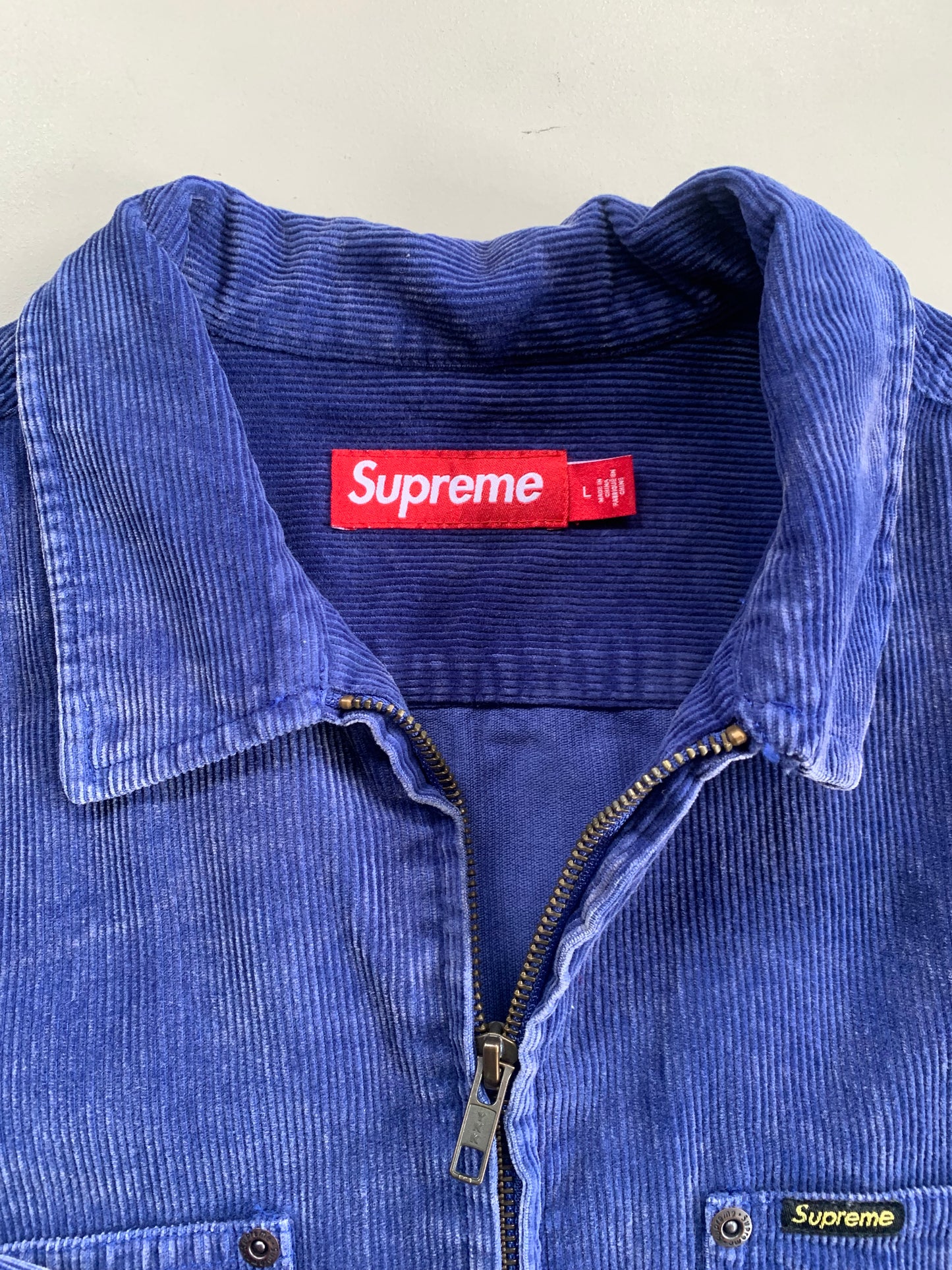 Large Supreme Washed Corduroy Full Zip