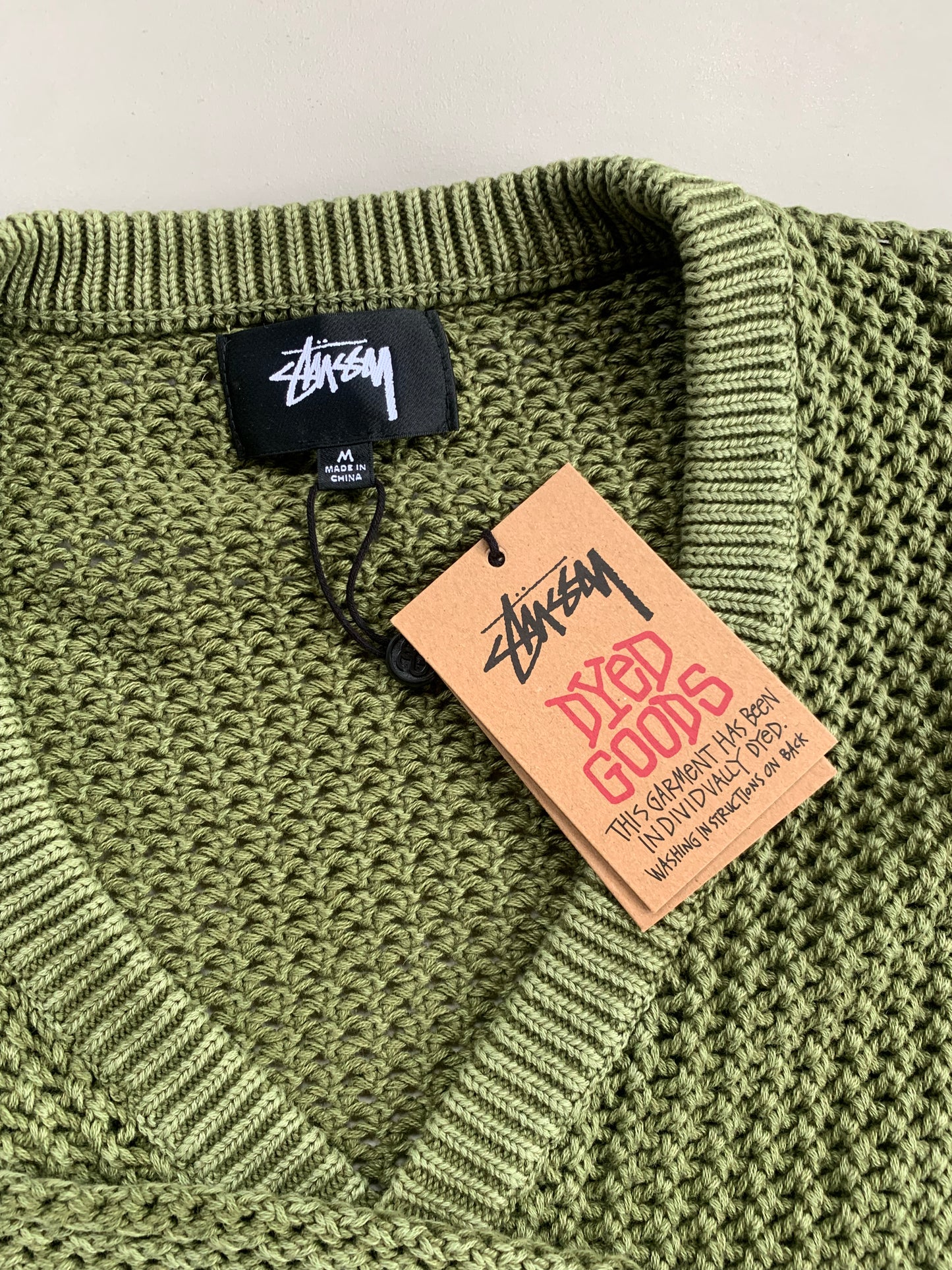 Medium Stussy Olive Loose Gauge Cardigan