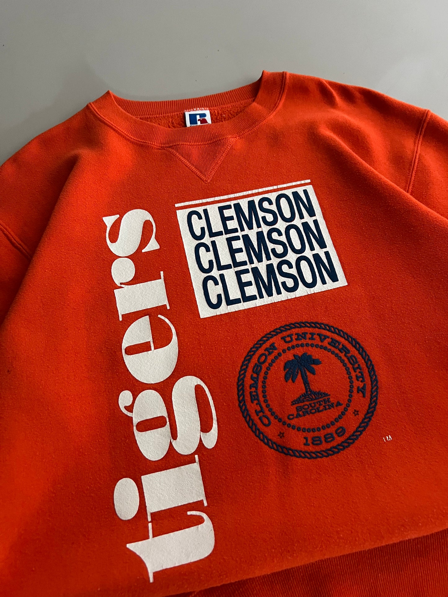 Large 90s Clemson University Russell Athletic Sweatshirt