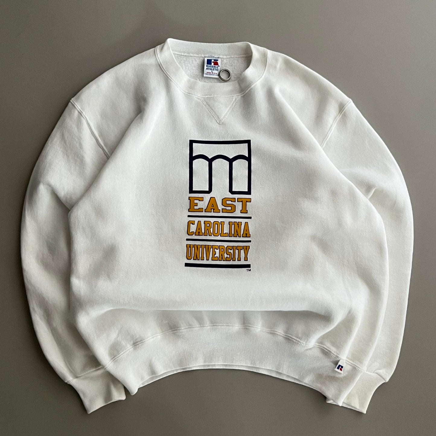 Large 90s East Carolina University Russell Athletic Sweatshirt